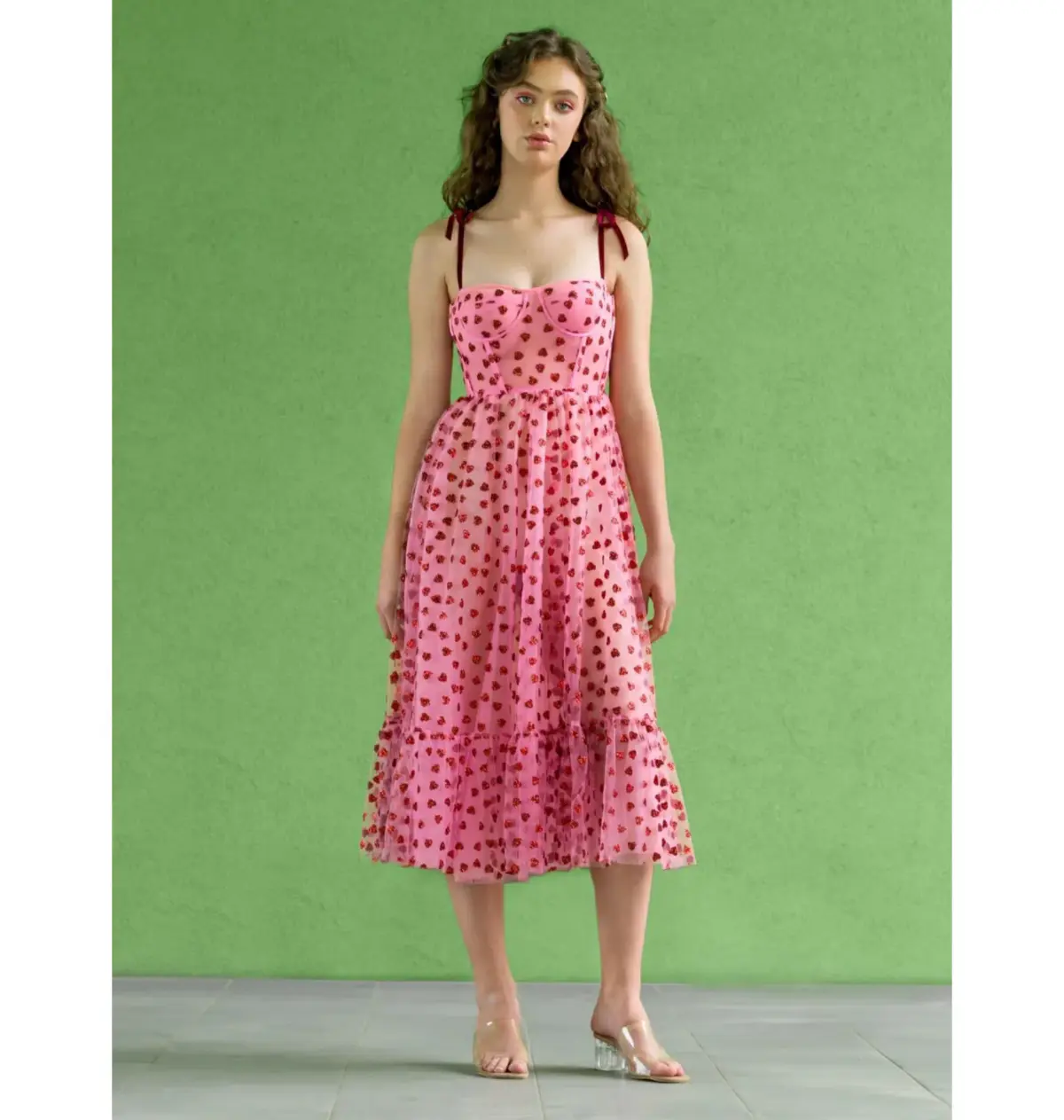 Lirika Matoshi Hearty Corset Dress Pink Size UK 12 - Image 1
