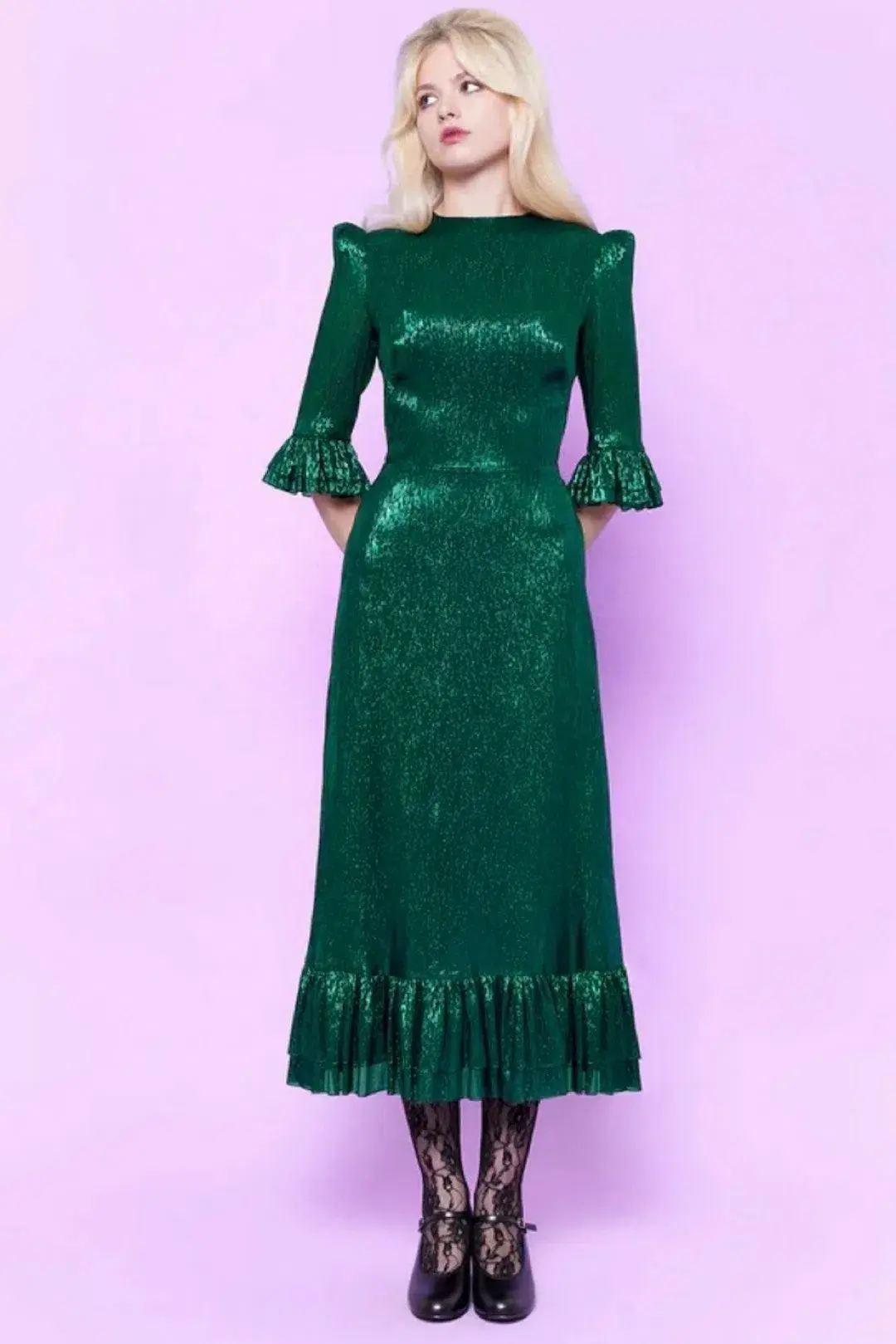 The Vampire's Wife The Falconetti Midi Dress Green Size UK 10 - Image 1