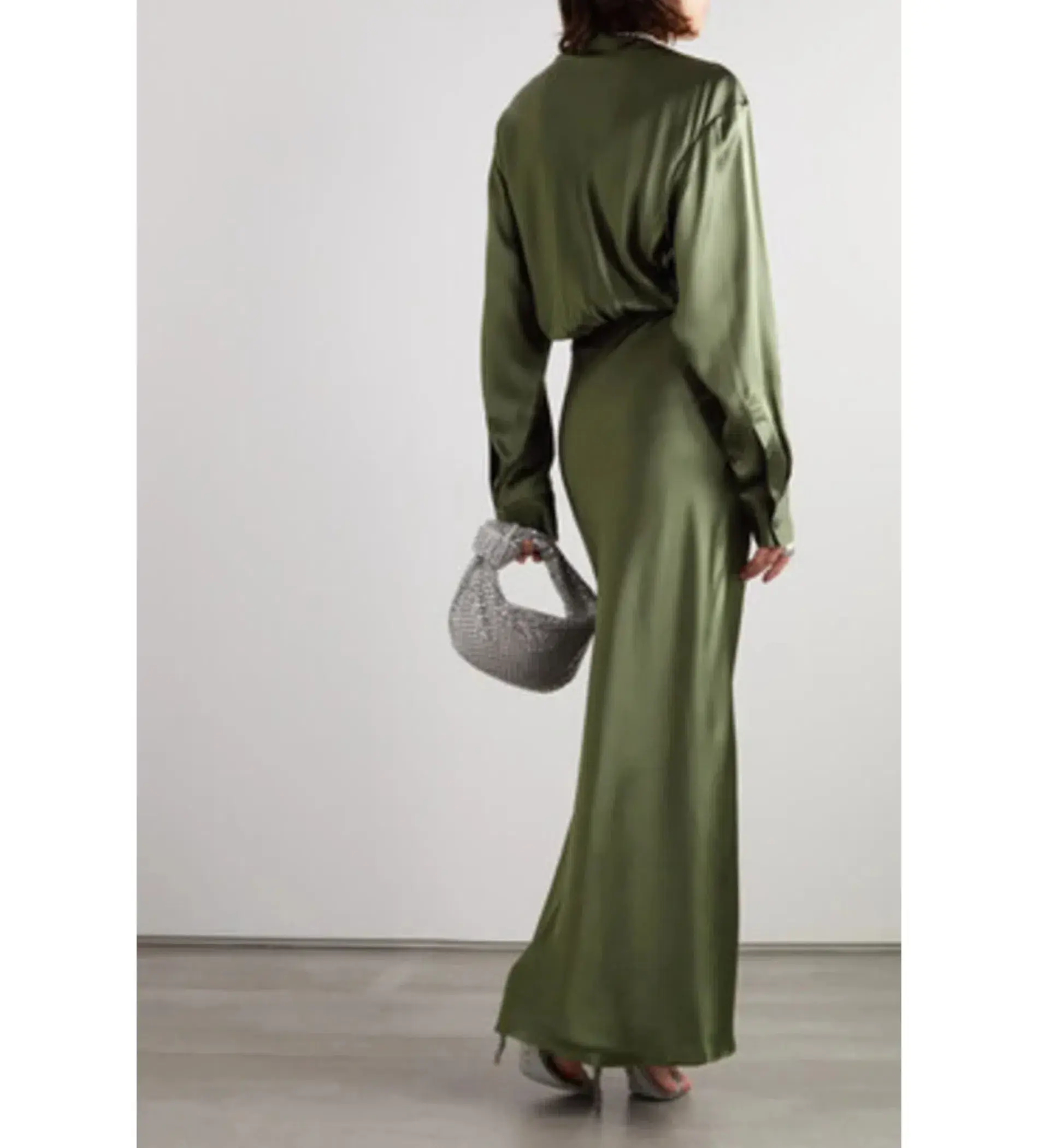Christopher Esber Triquetra Silk Cut Out Maxi Dress Green Size 12 - Image 2