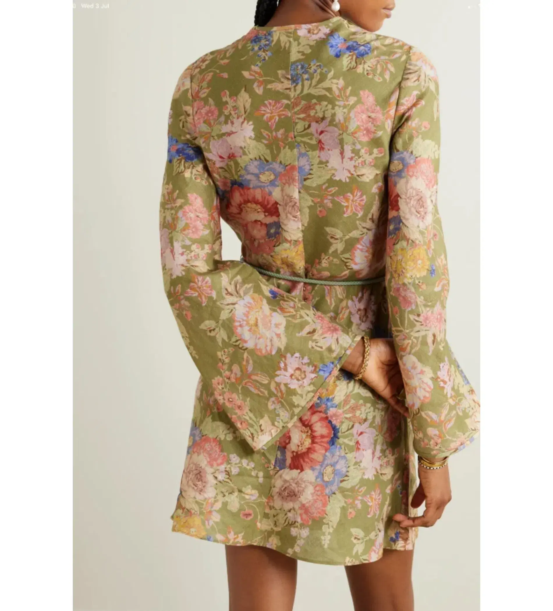 Zimmermann August Mini Dress Floral/Green Size 2/Au 12  - Image 2