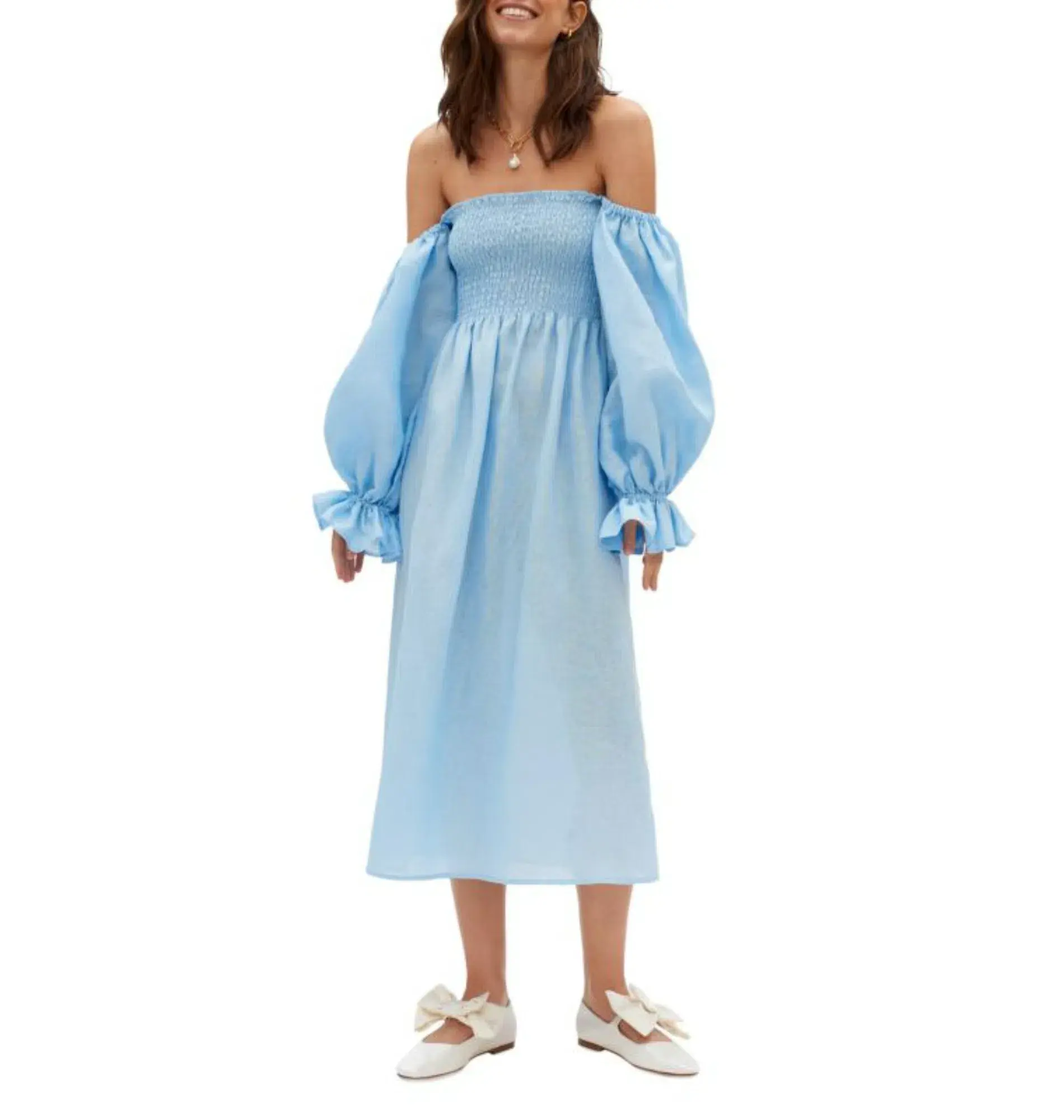 Sleeper Atlanta Dress Blue Size UK 10 - Image 1