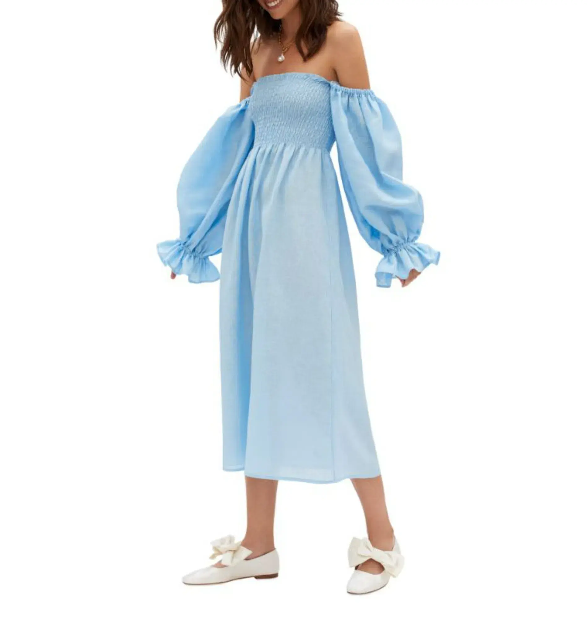 Sleeper Atlanta Dress Blue Size UK 10 - Image 2