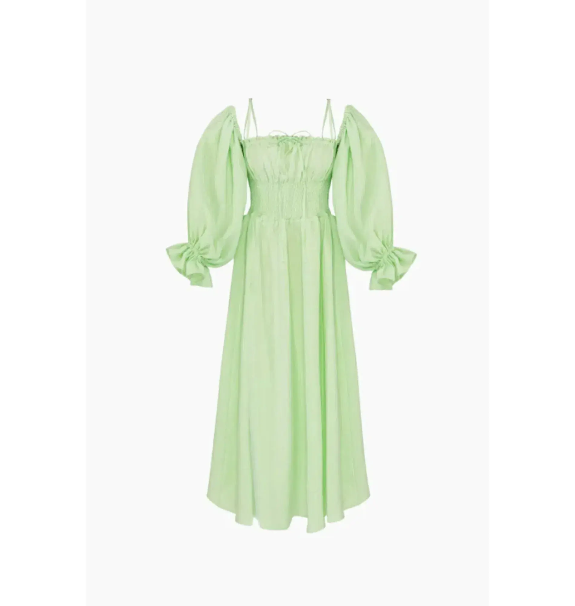 Sleeper Cancan Linen Maxi Dress Green Size XS / UK 6 - Image 3