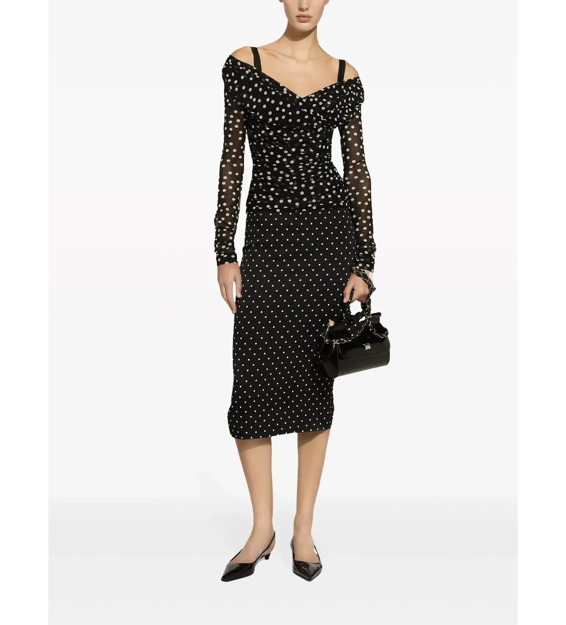 Dolce & Gabanna Polka Dot Pencil Skirt Size 42 / UK 10 - Image 1