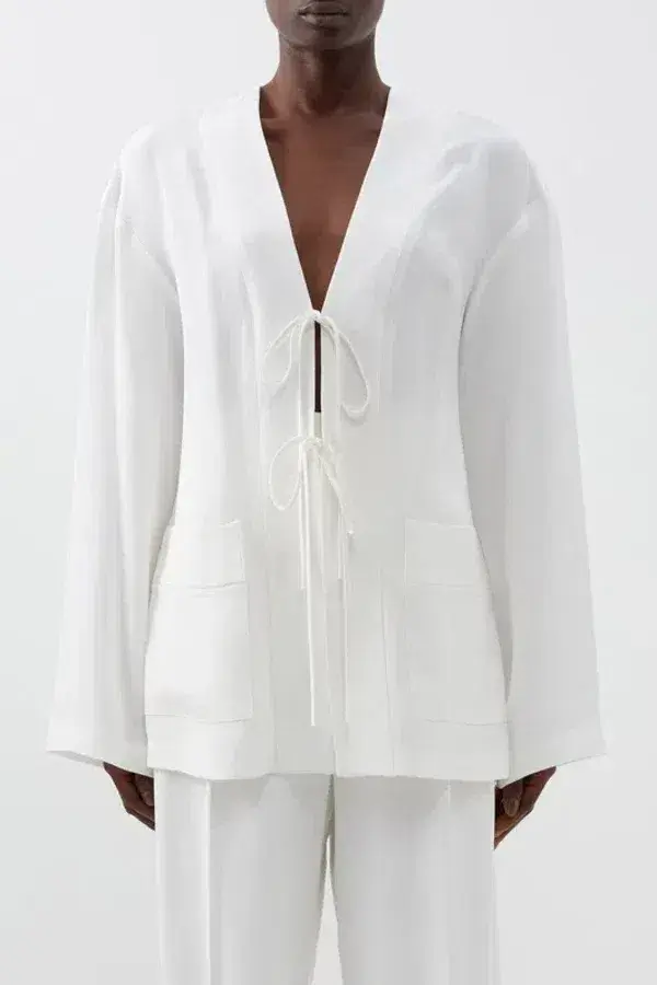 Raey Tie Front Pyjama Jacket Size 10 - Image 1