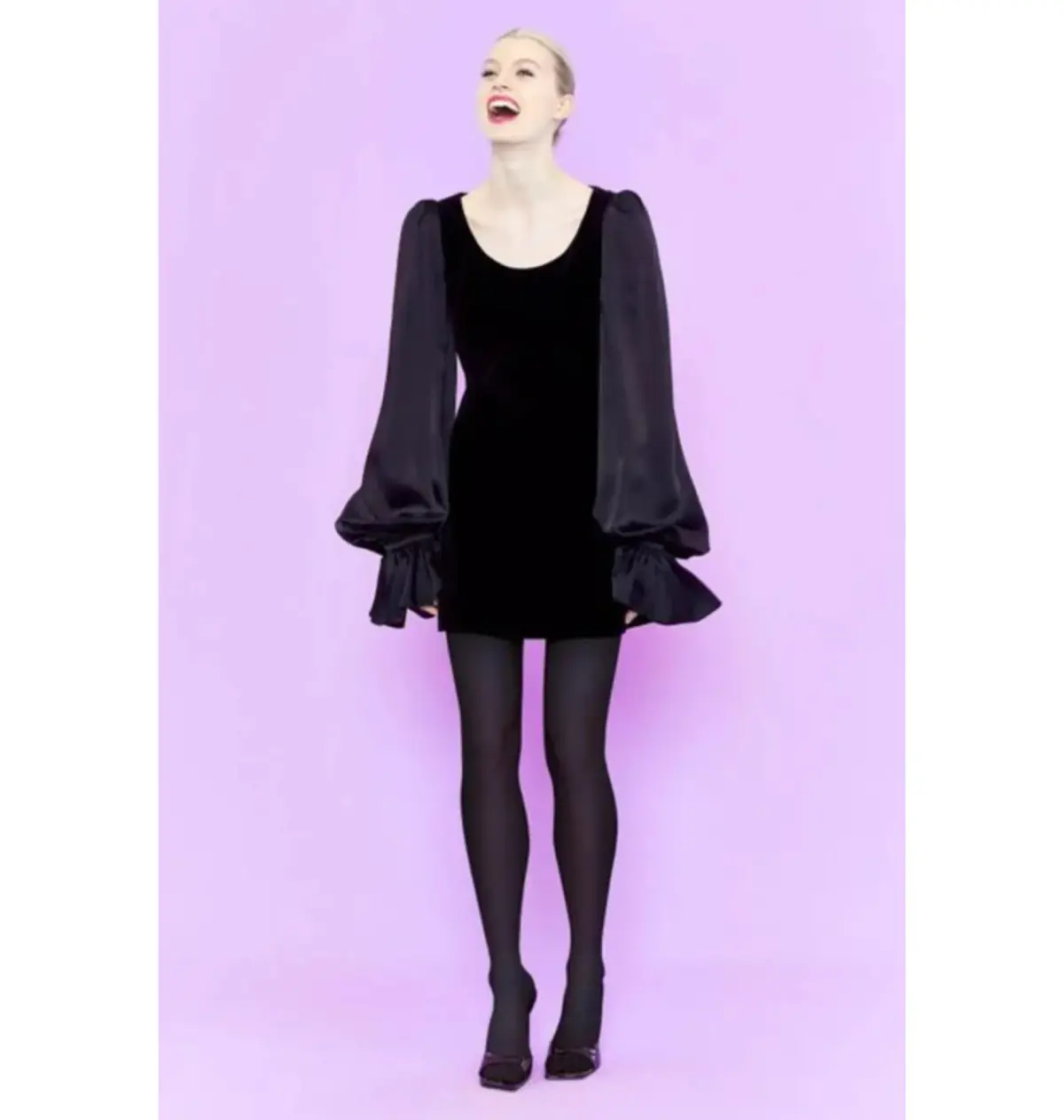 The Vampire’s Wife Little Ghost Velvet Mini Dress Black Size UK 12 - Image 2