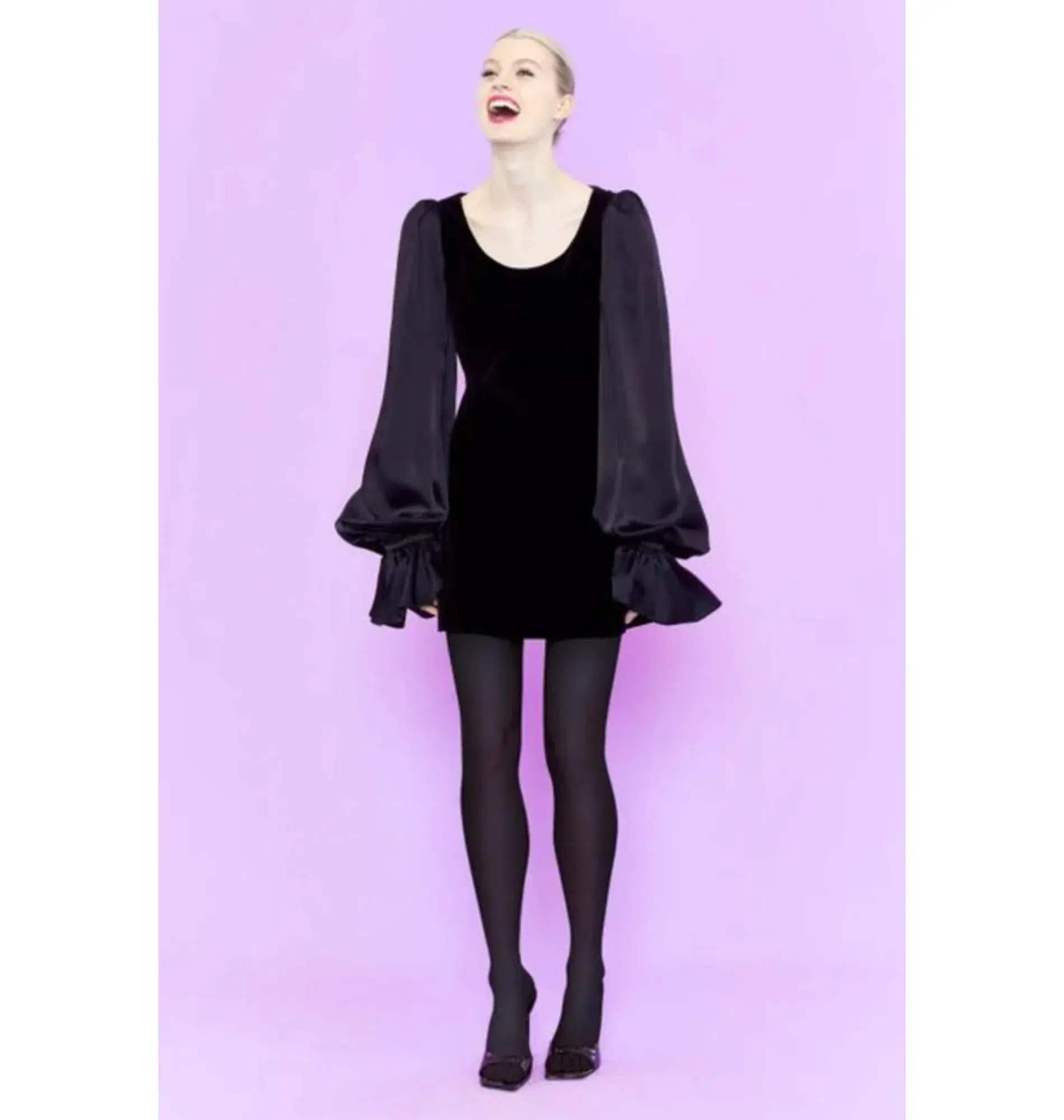 The Vampire’s Wife Little Ghost Velvet Mini Dress Black Size UK 12 - Image 2