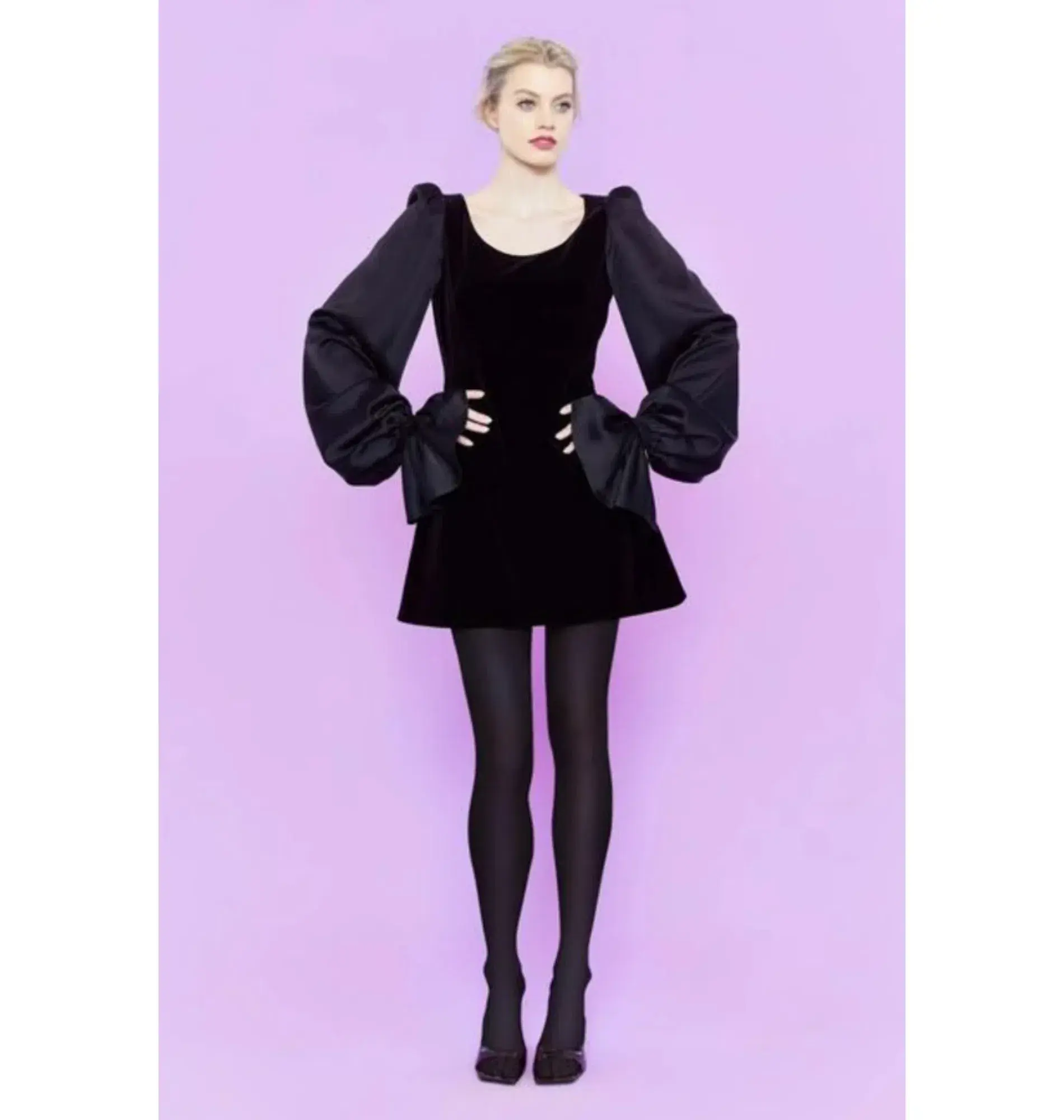 The Vampire’s Wife Little Ghost Velvet Mini Dress Black Size UK 12 - Image 1