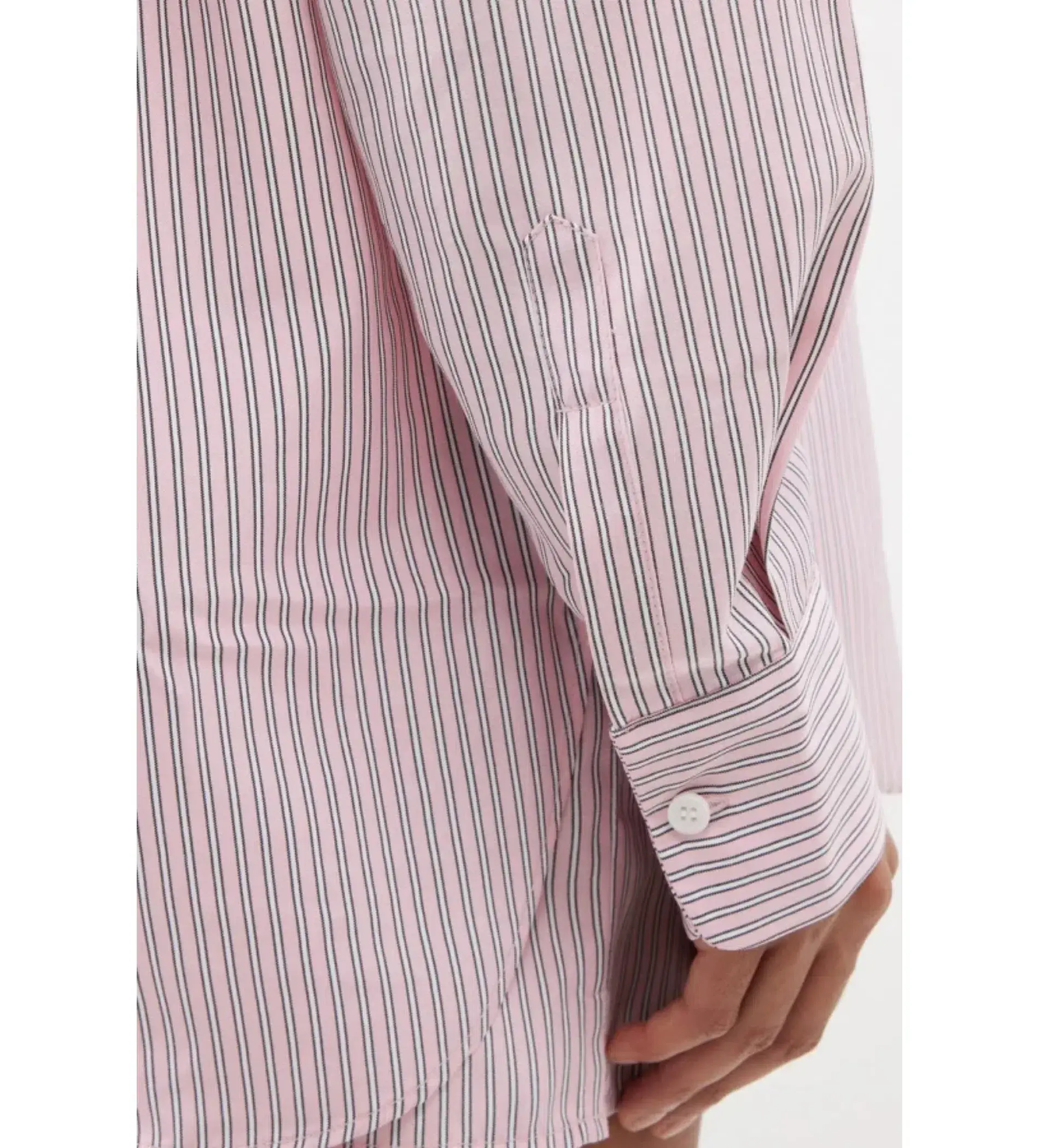 Frankie Shop Lui Striped Shirt and Shorts Pink Twill Size L/UK 12 - Image 3