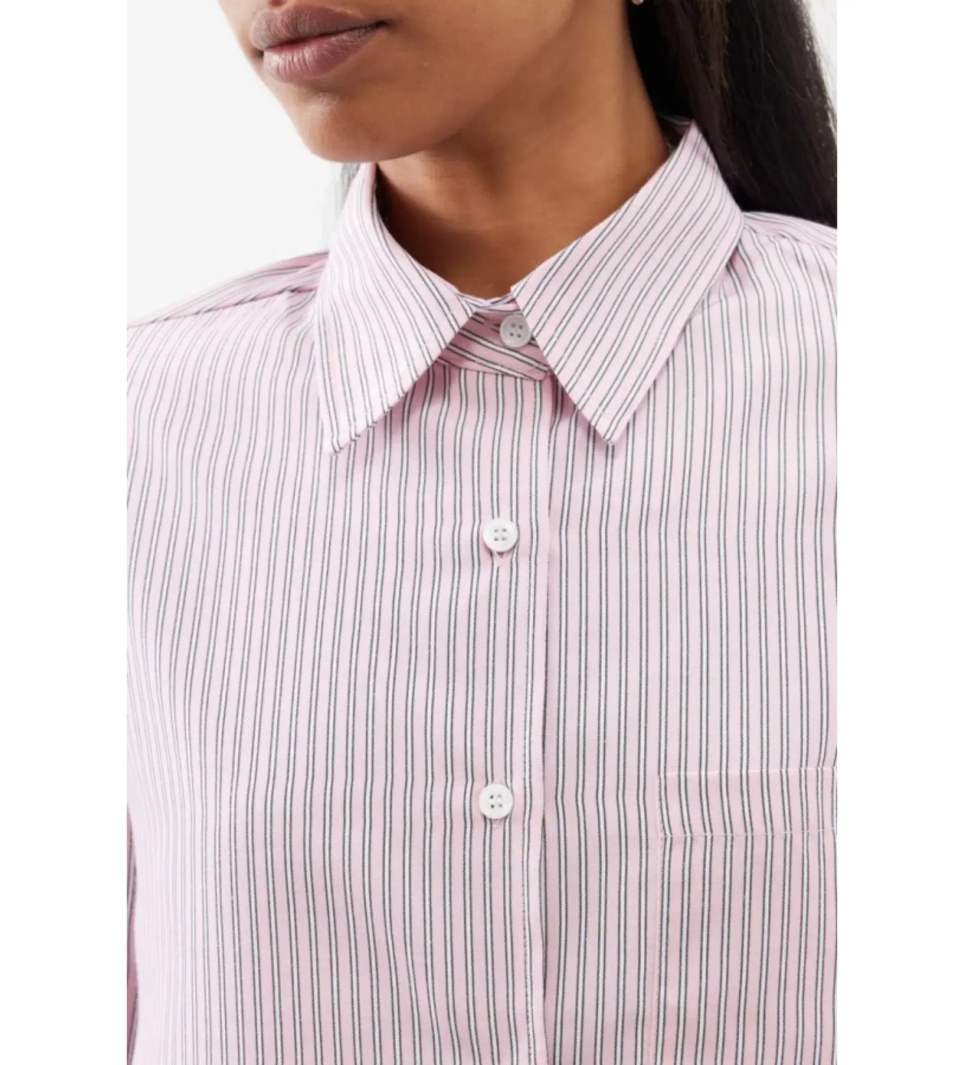 Frankie Shop Lui Striped Shirt and Shorts Pink Twill Size L/UK 12 - Image 2