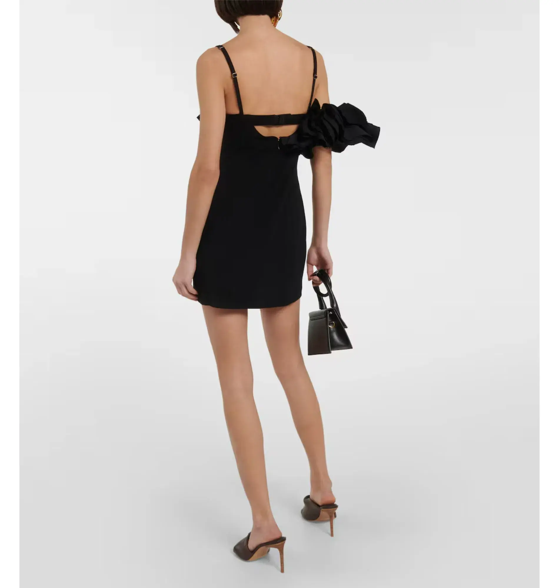 Jacquemus Le Robe Duna Frill Dress Black Size UK 10  - Image 4