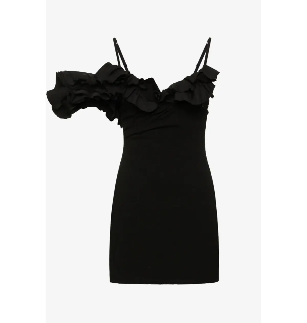 Jacquemus Le Robe Duna Frill Dress Black Size UK 10  - Image 6