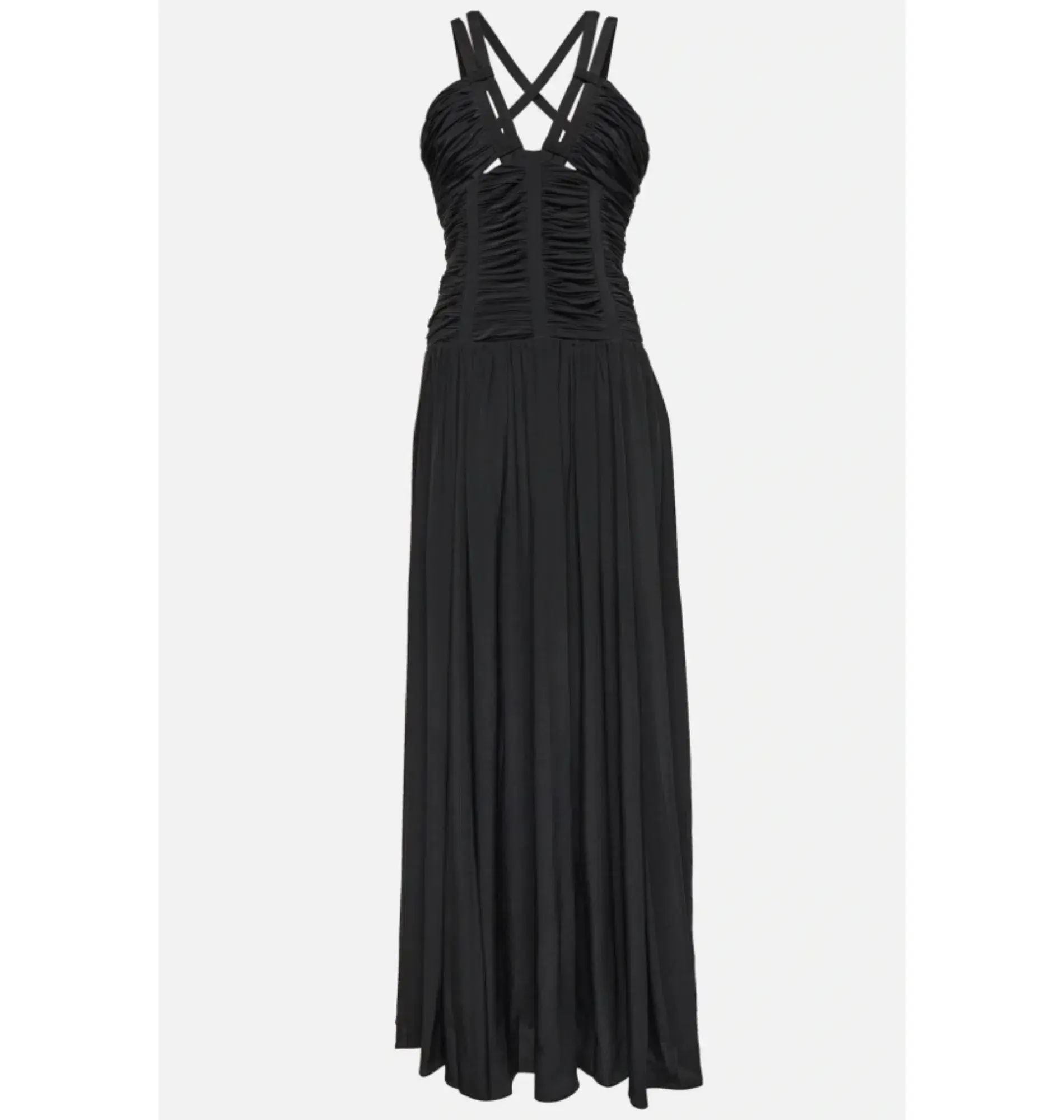 Ulla Johnson Anya Ruched Silk Maxi Gown Black Size UK 12 - Image 5