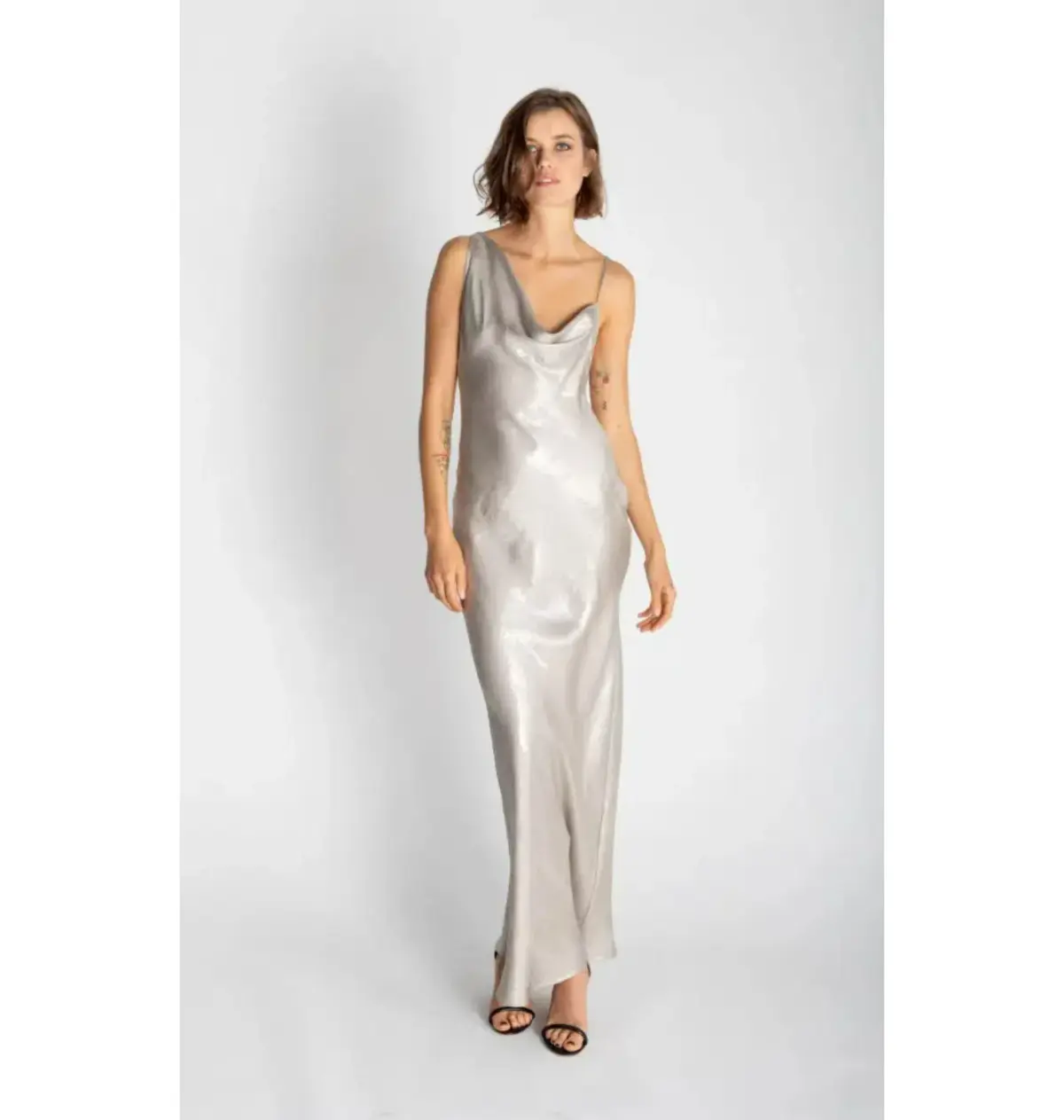 Rat & Boa Gaia Slip Dress Silver Snake Size UK 12 - Image 1