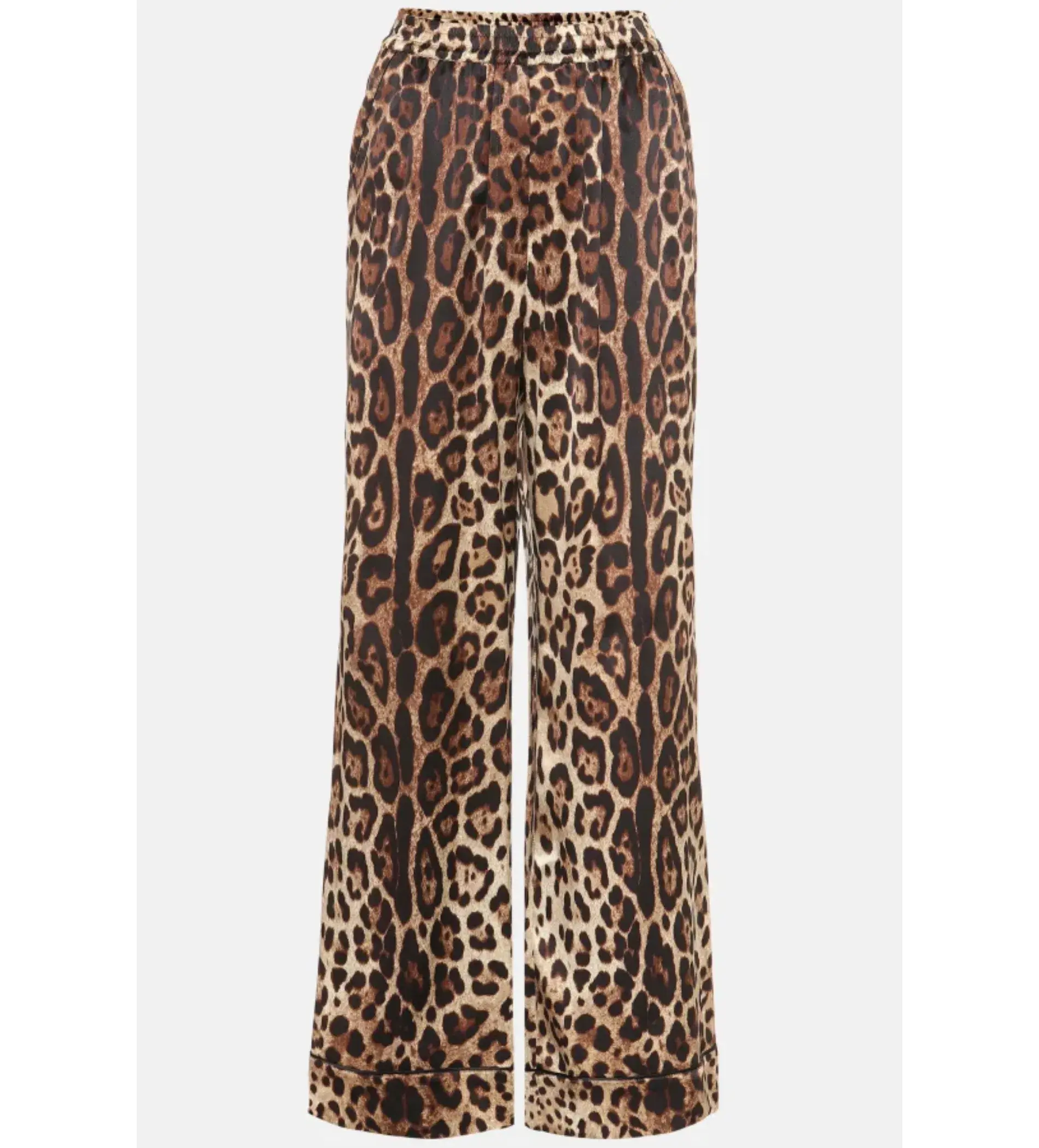 Dolce & Gabbana Leopard Silk Trousers UK 10 - Image 3