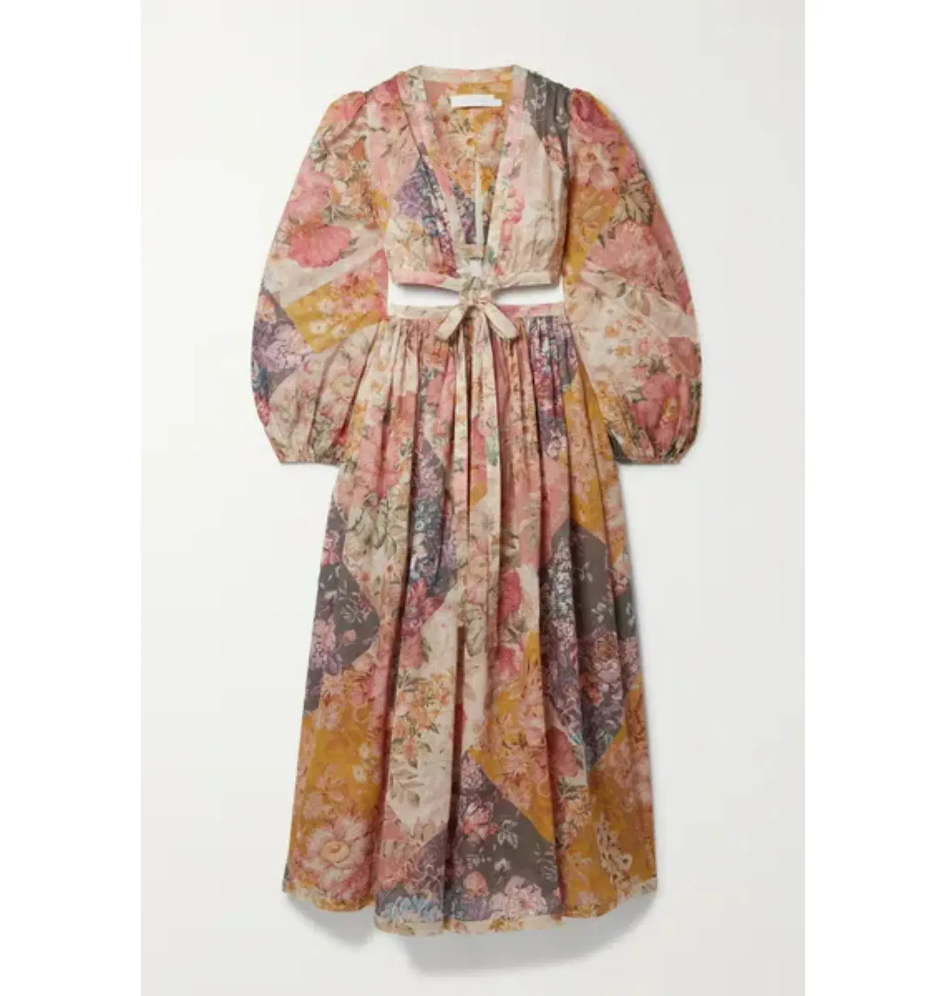 Zimmermann Patti Spliced Midi Dress Floral Size 2 / UK 12 - Image 4