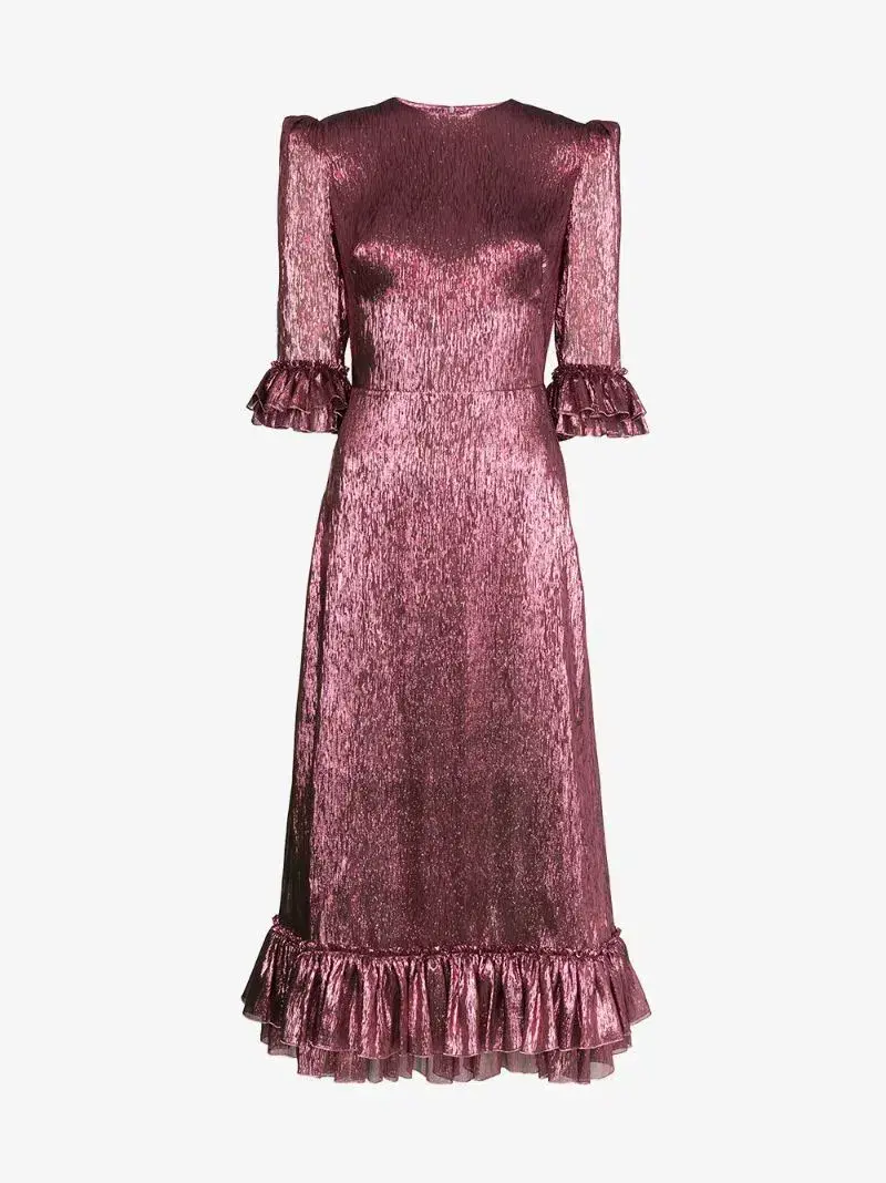 The Vampire's Wife The Falconetti Midi Dress in Berry Pink Size UK 12 - Image 3