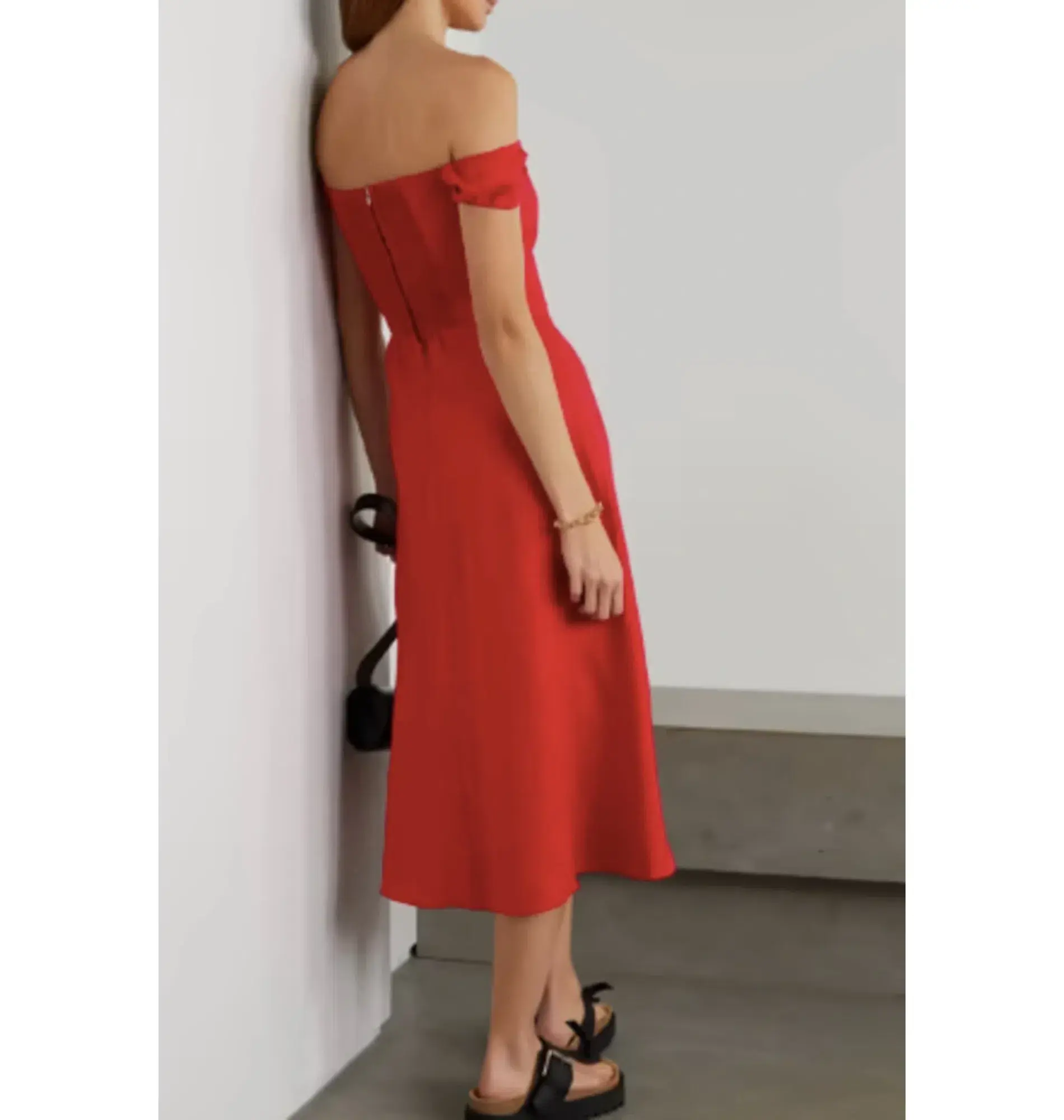 Reformation Bridgton Dress Red Size UK 10 - Image 2