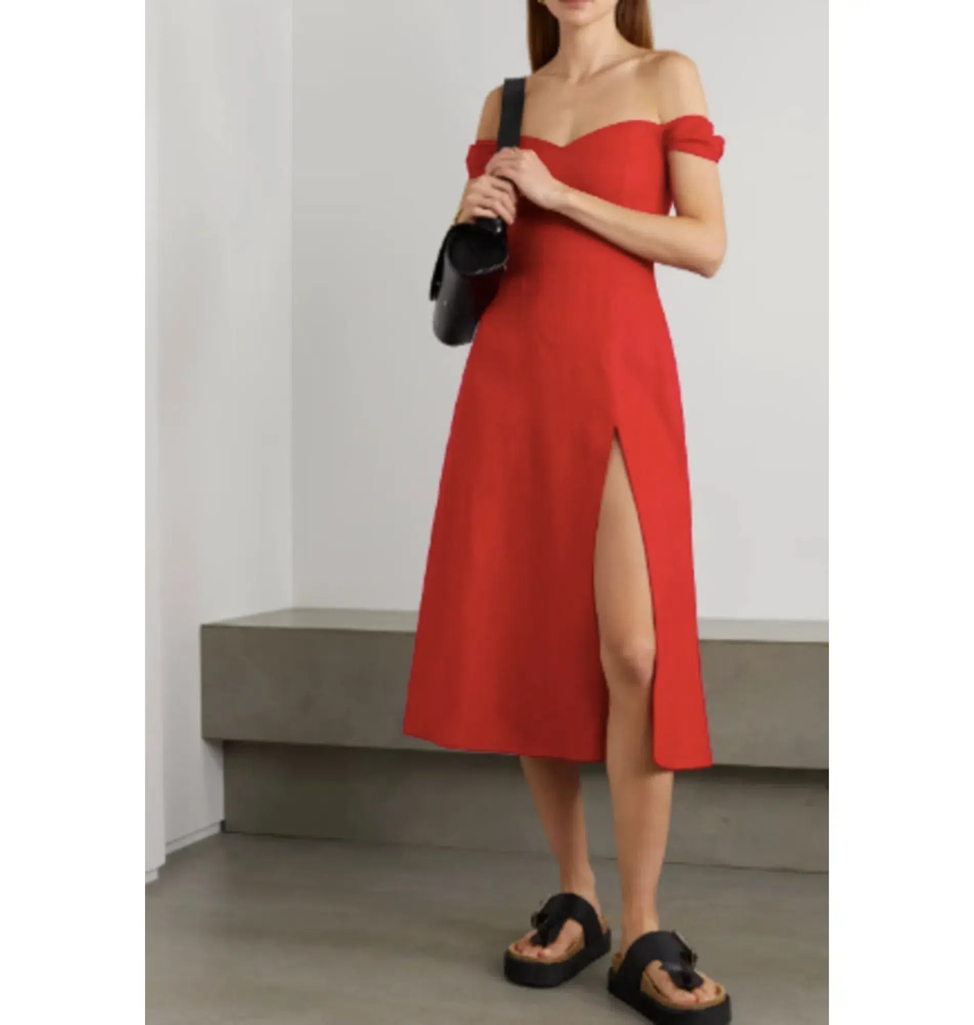 Reformation Bridgton Dress Red Size UK 10 - Image 1