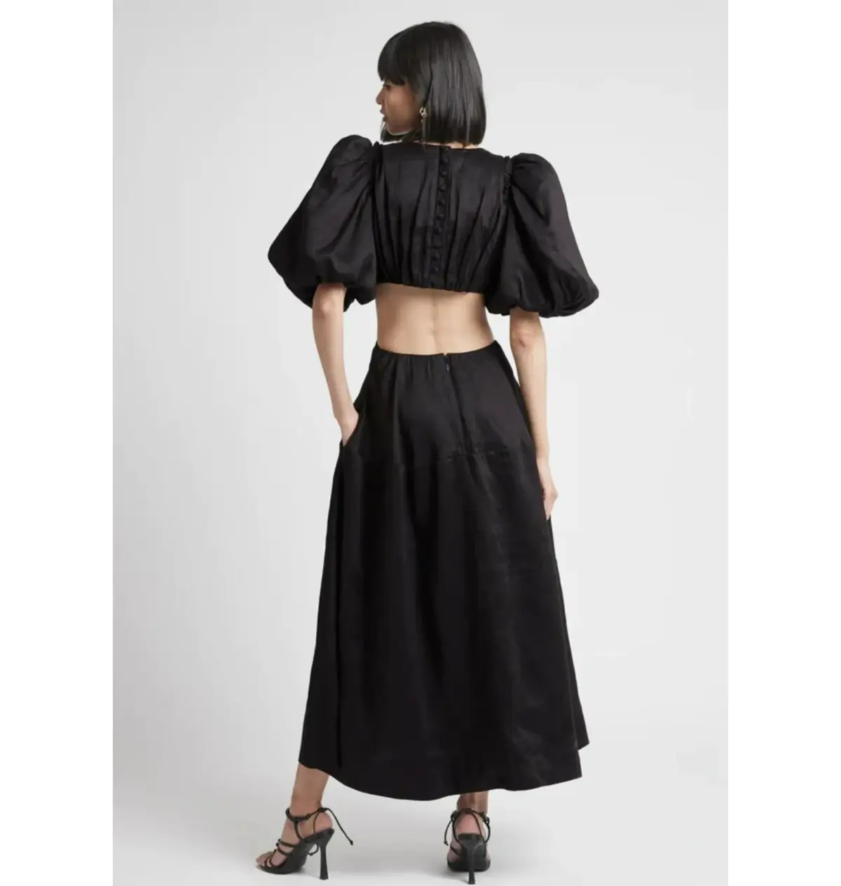 Aje Vanades Cut Out Dress Black Size UK 10 - Image 3