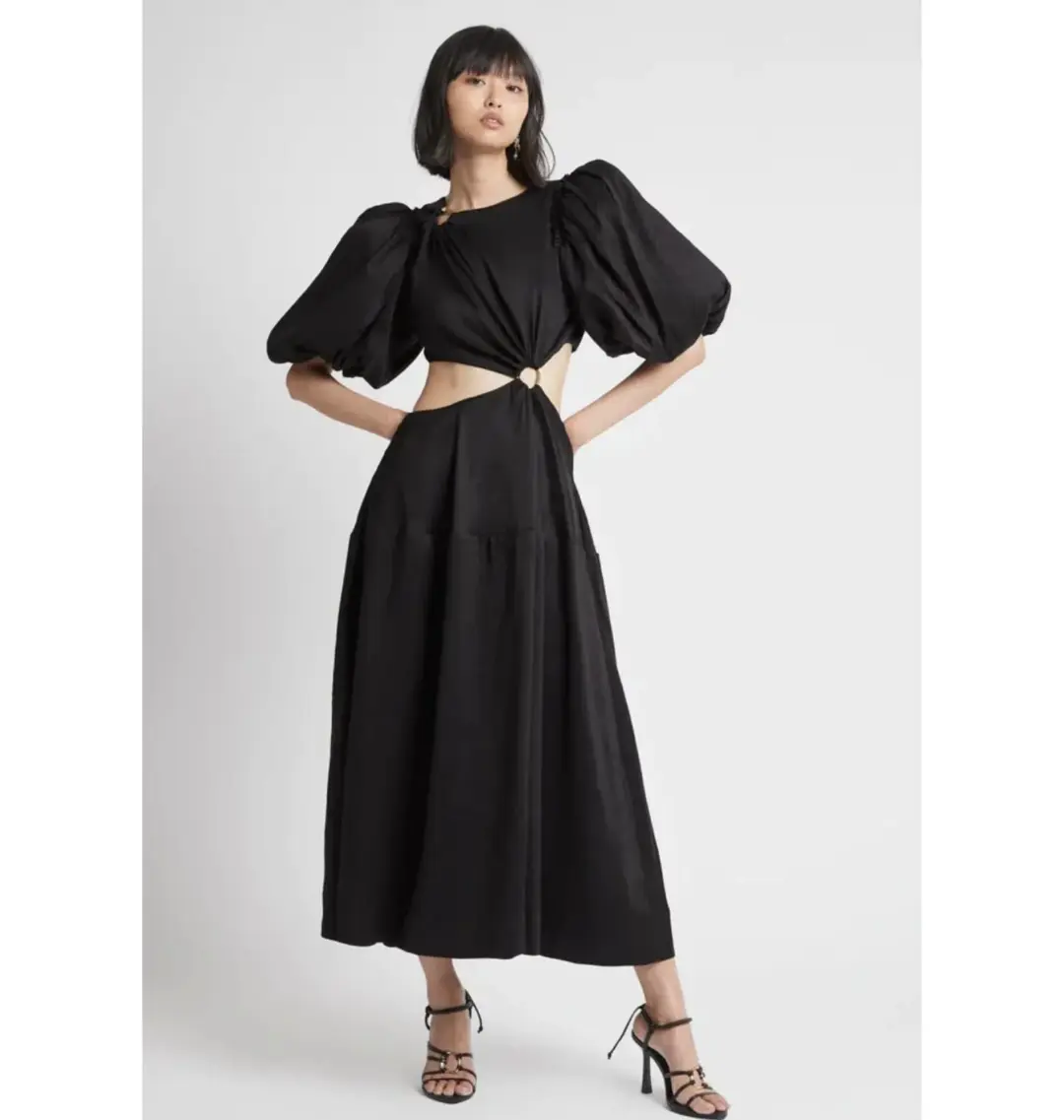 Aje Vanades Cut Out Dress Black Size UK 10 for rent on The Volte - main image