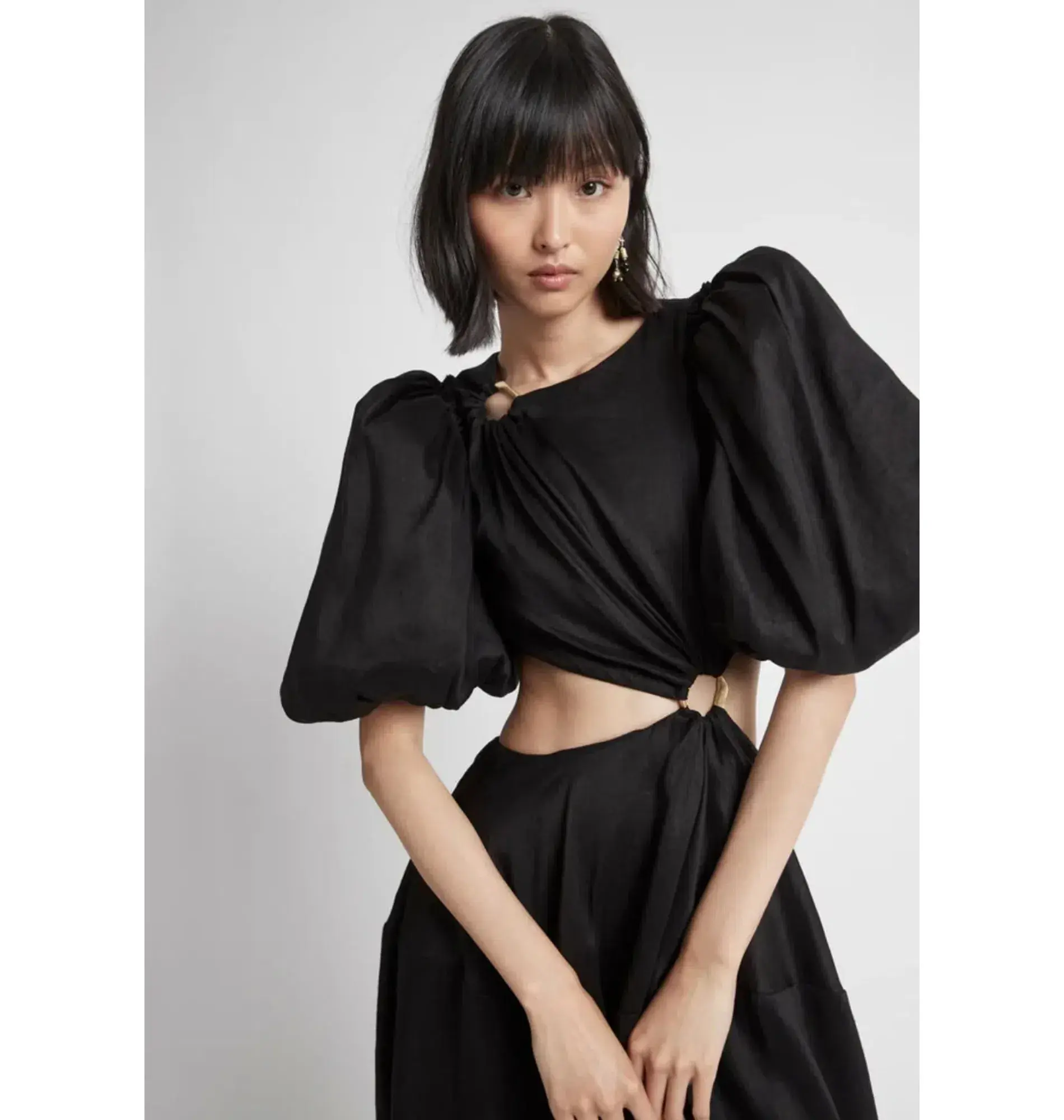 Aje Vanades Cut Out Dress Black Size UK 10 - Image 2