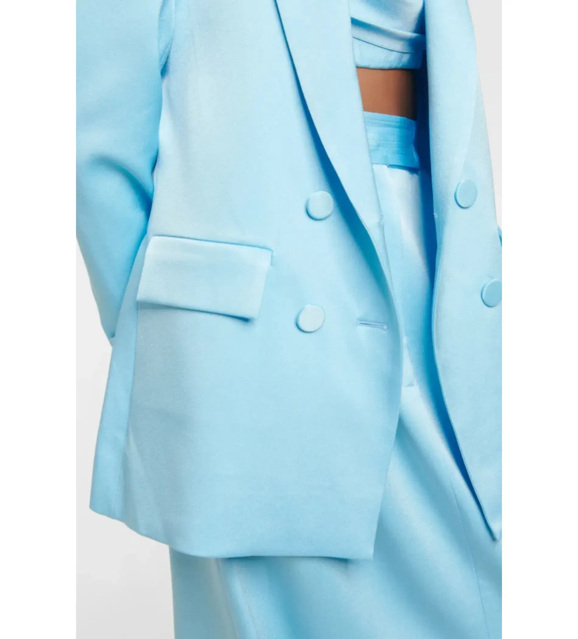 Alex Perry Wells Satin Blazer Blue Size 8 - Image 3