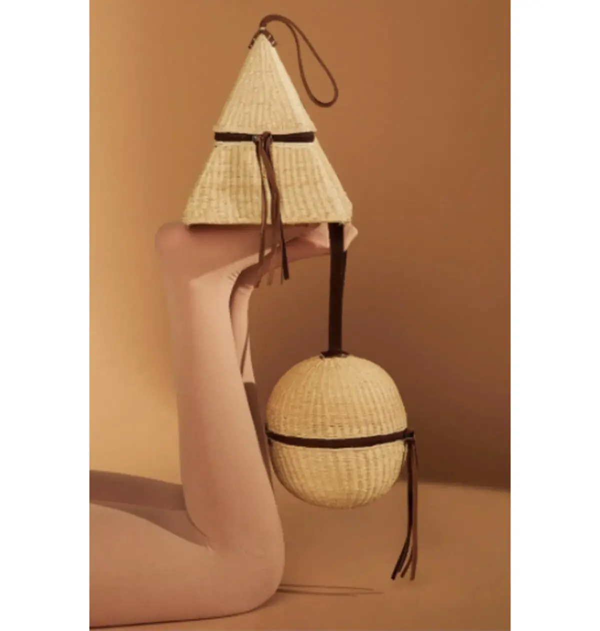 Nannacay Noor Pyramid Woven Bag Camel  - Image 3