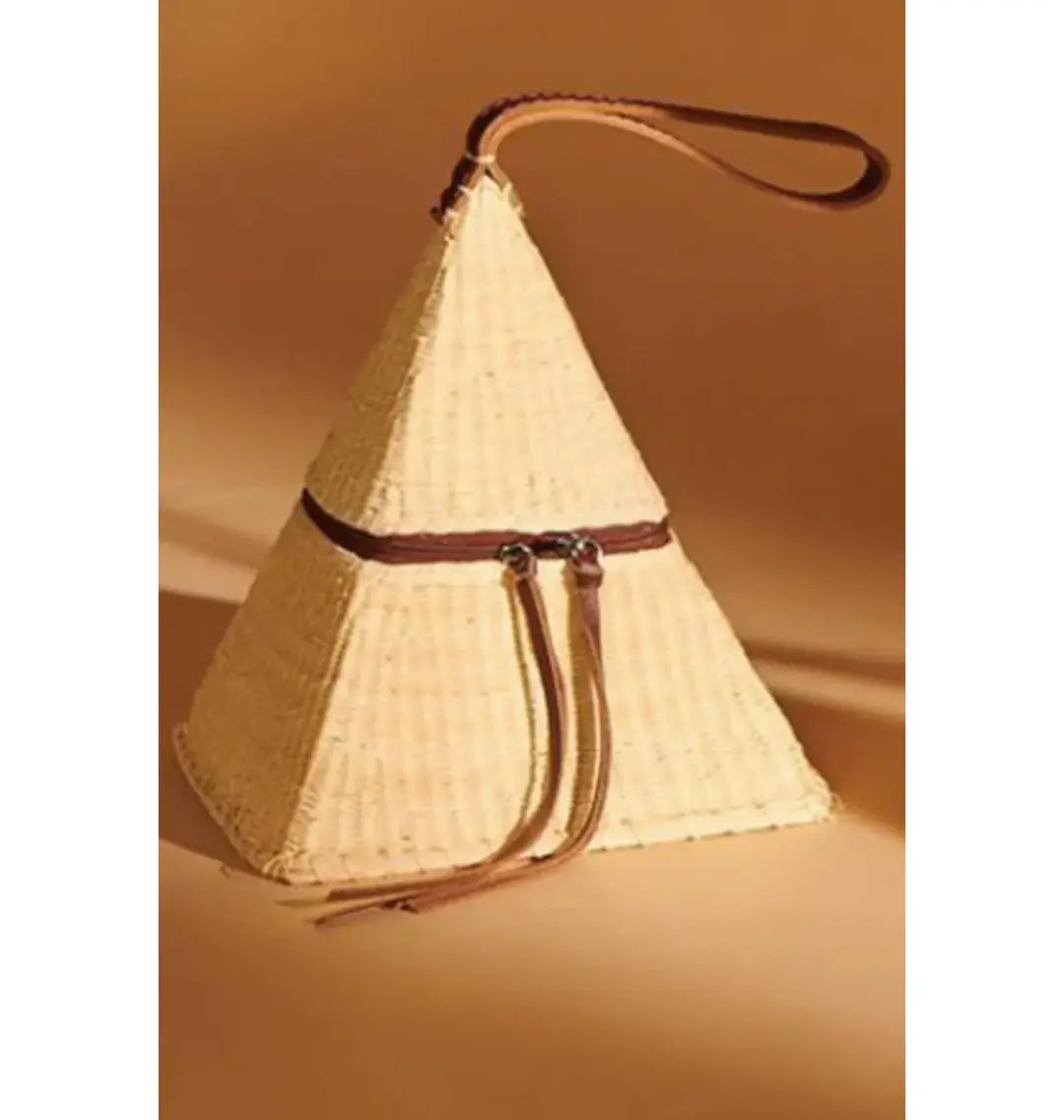 Nannacay Noor Pyramid Woven Bag Camel  for rent on The Volte - main image