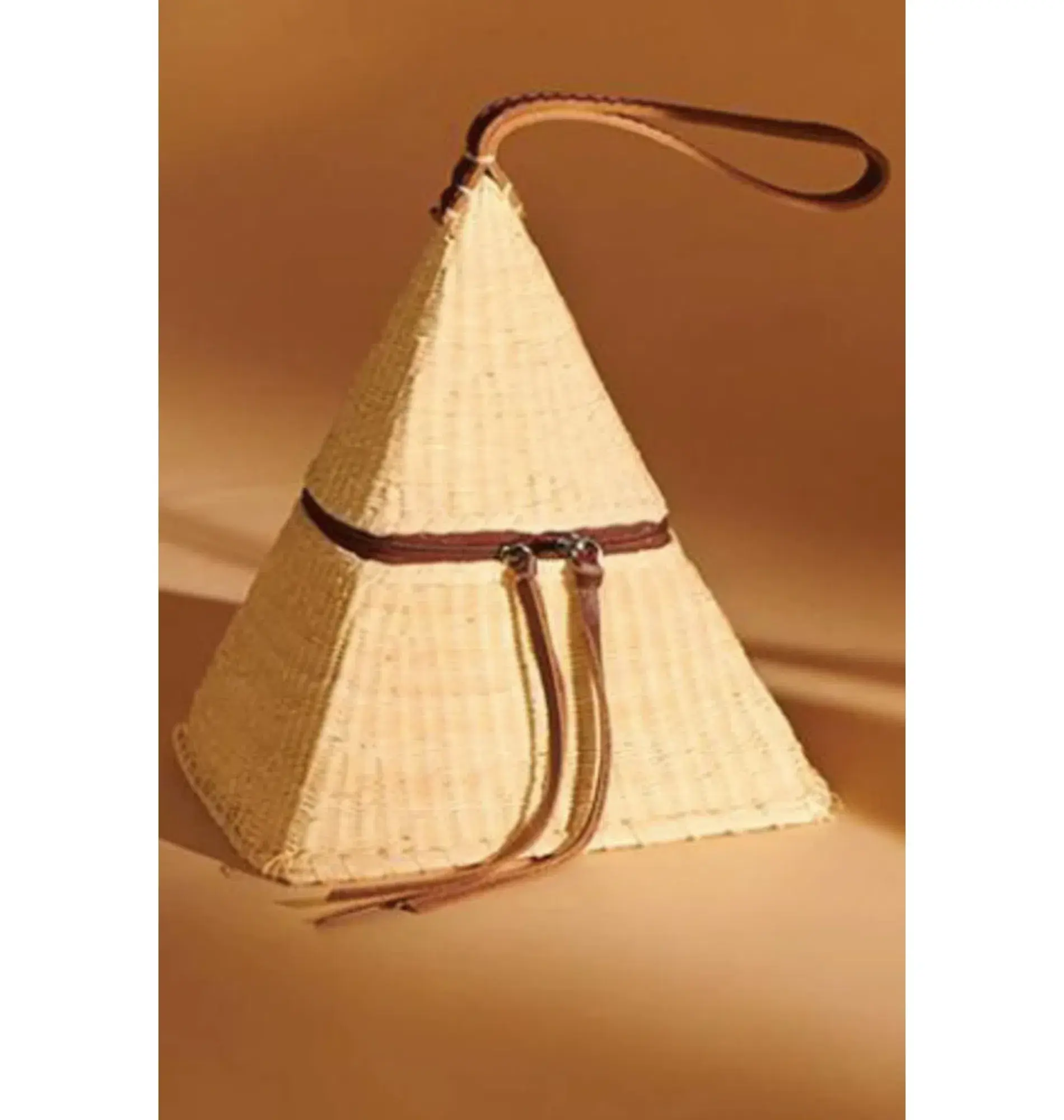 Nannacay Noor Pyramid Woven Bag Camel  - Image 2