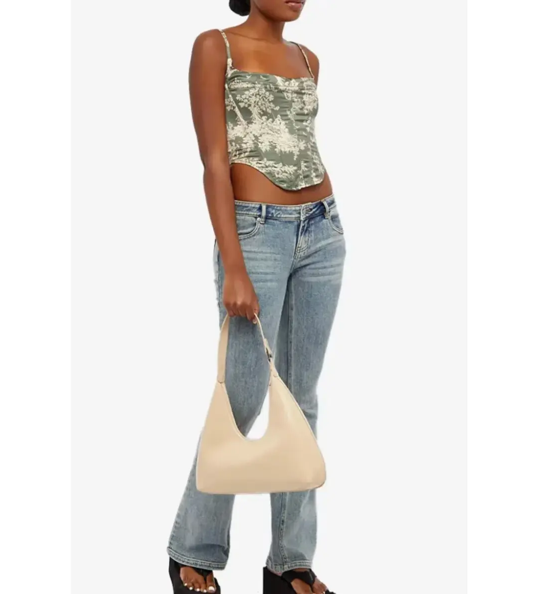 Miaou Venus Silk Corset Top Moss Size L/UK 12 for rent on The Volte - main image