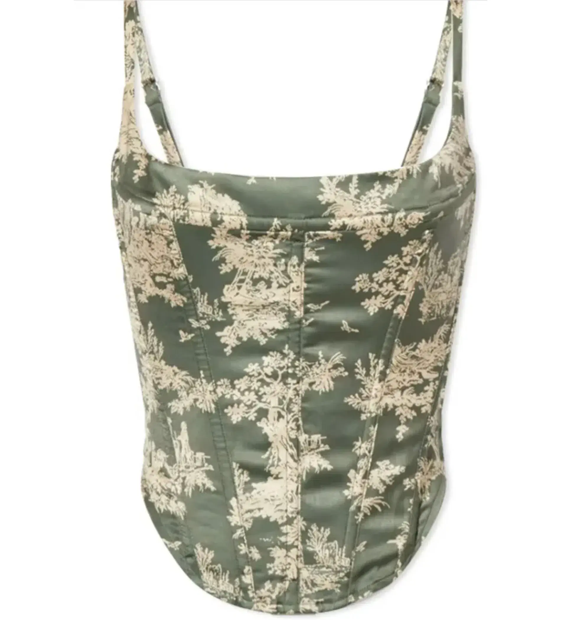 Miaou Venus Silk Corset Top Moss Size L/UK 12 - Image 4