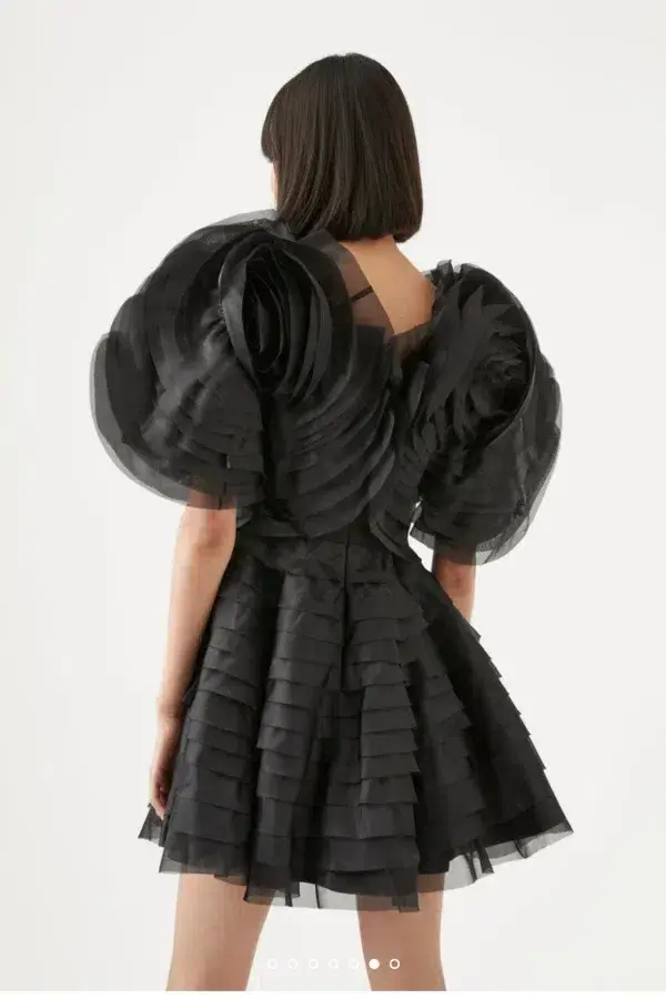 Aje Amour Ruffle Mini Dress Black Size 12 - Image 3