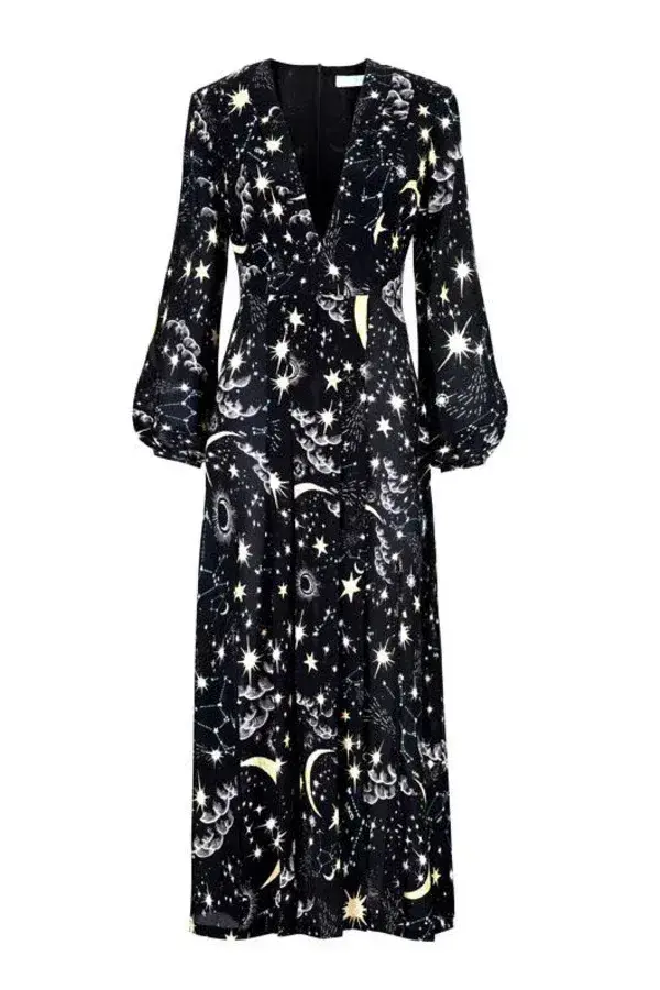 Rixo Camelia Dress Black Print Size 12 - Image 2