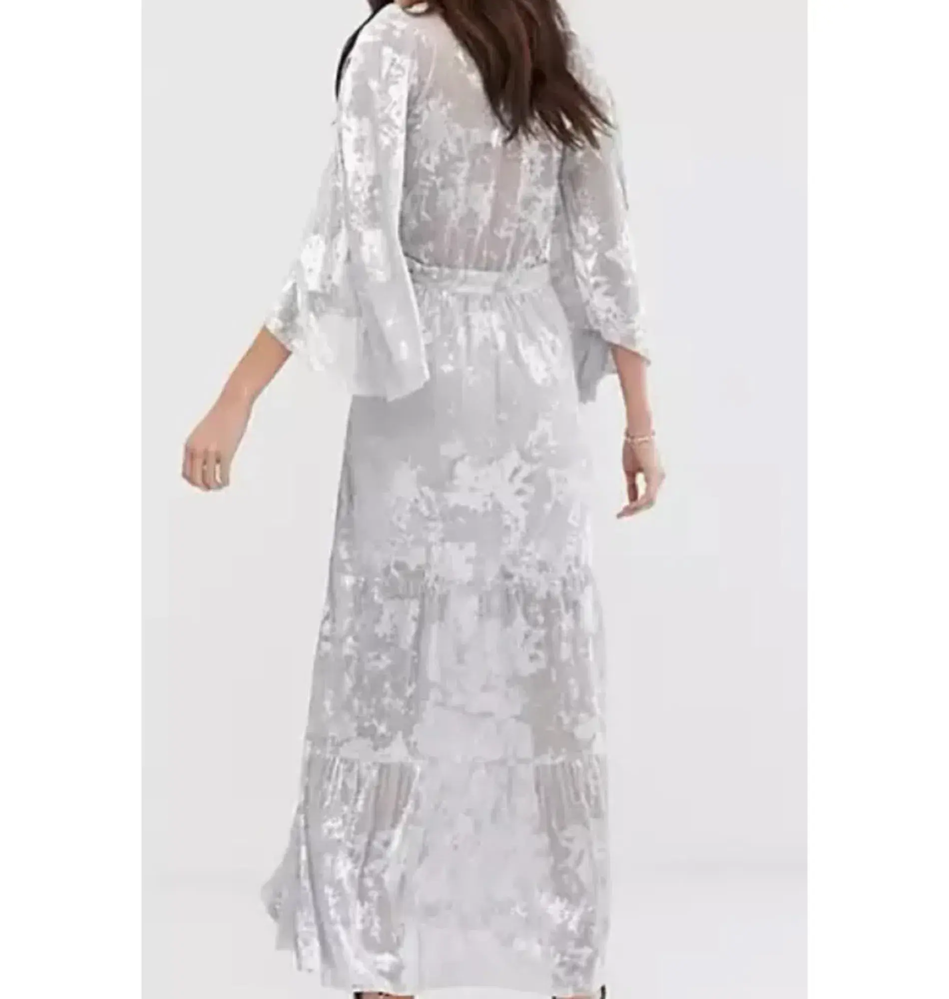 BA&SH Vianca Maxi Dress Grey Size 12 - Image 2