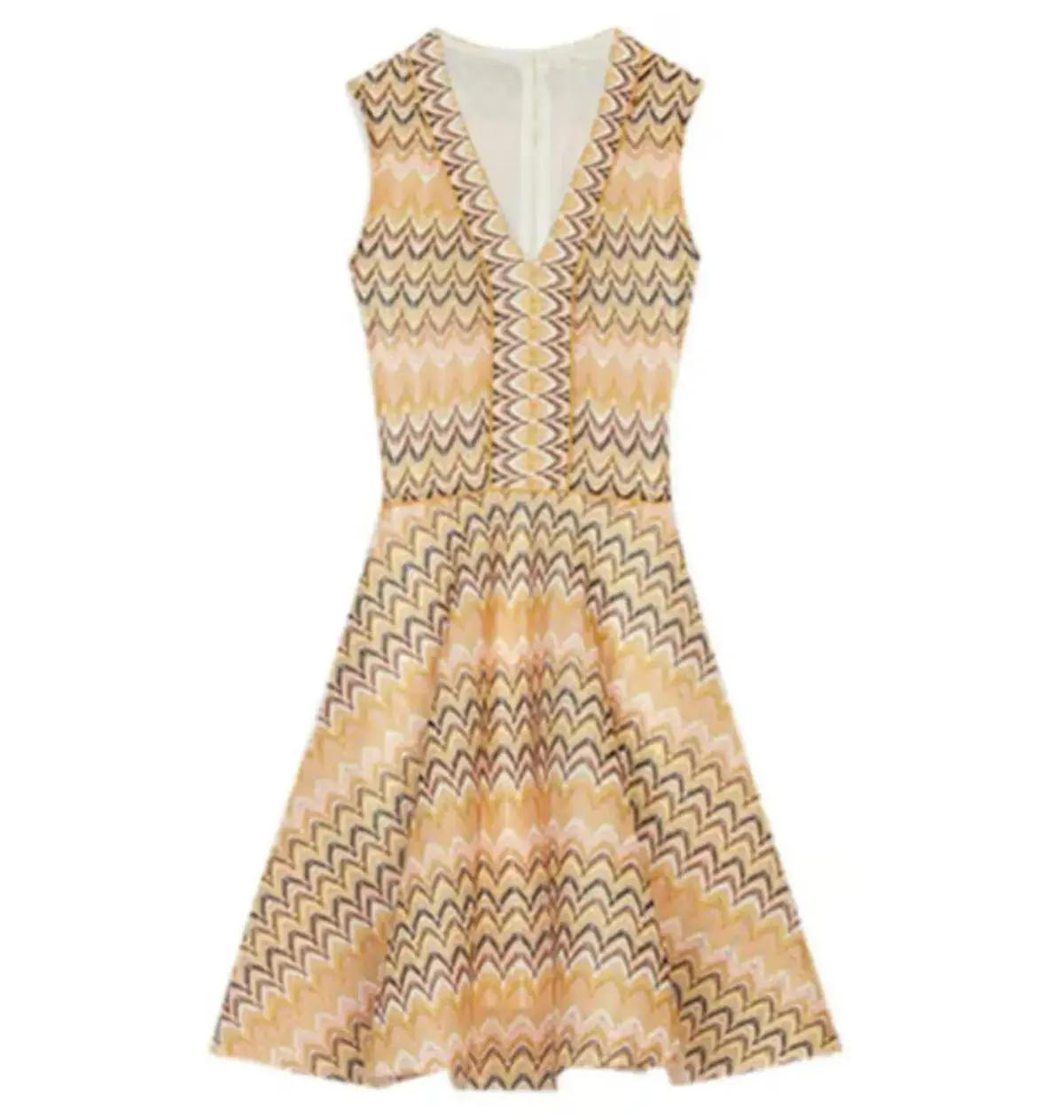 Maje Reinetta Chevron Mini Dress Print Size 12 - Image 3