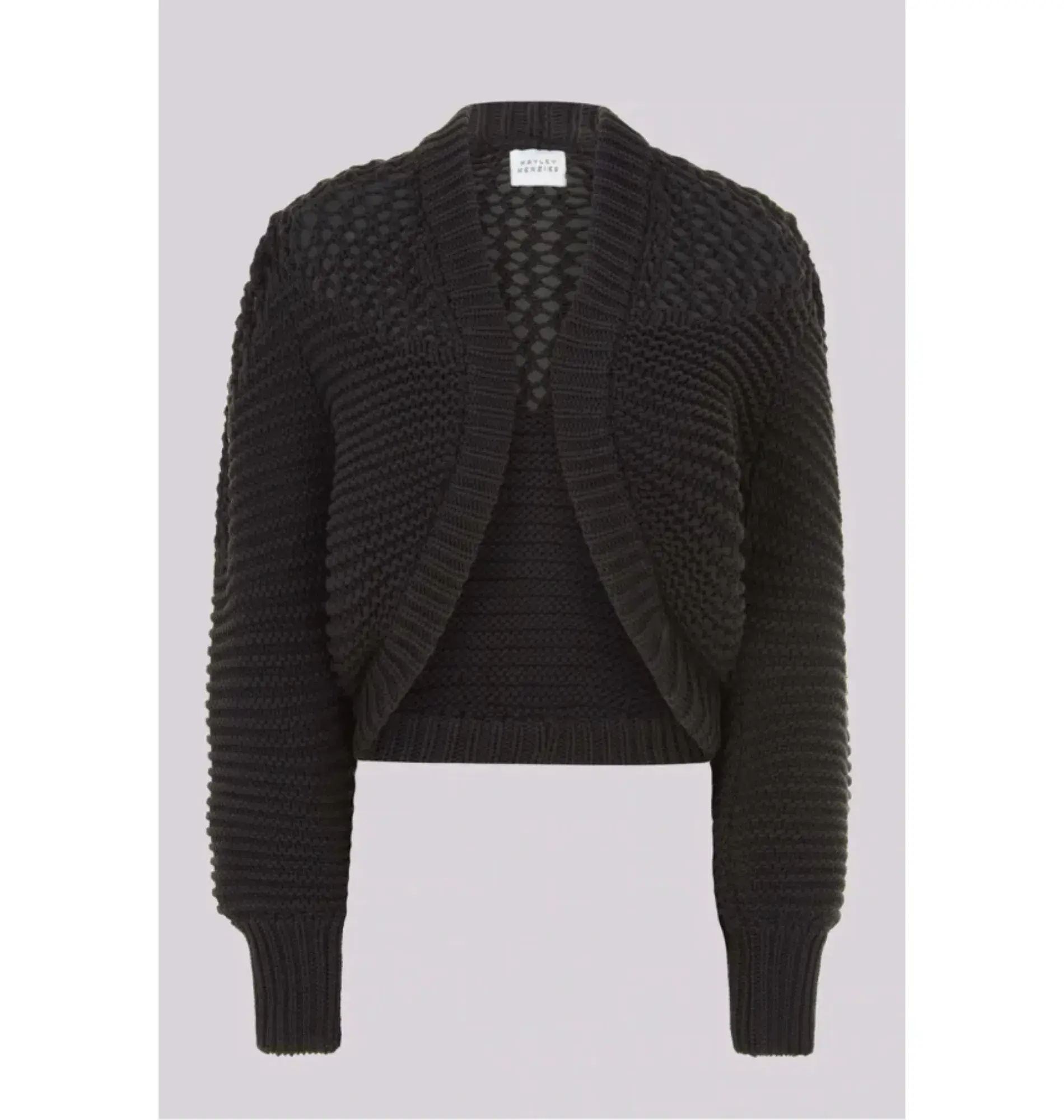 Hayley Menzies Fiesta Fringed Cardigan Black Size 10 - Image 4