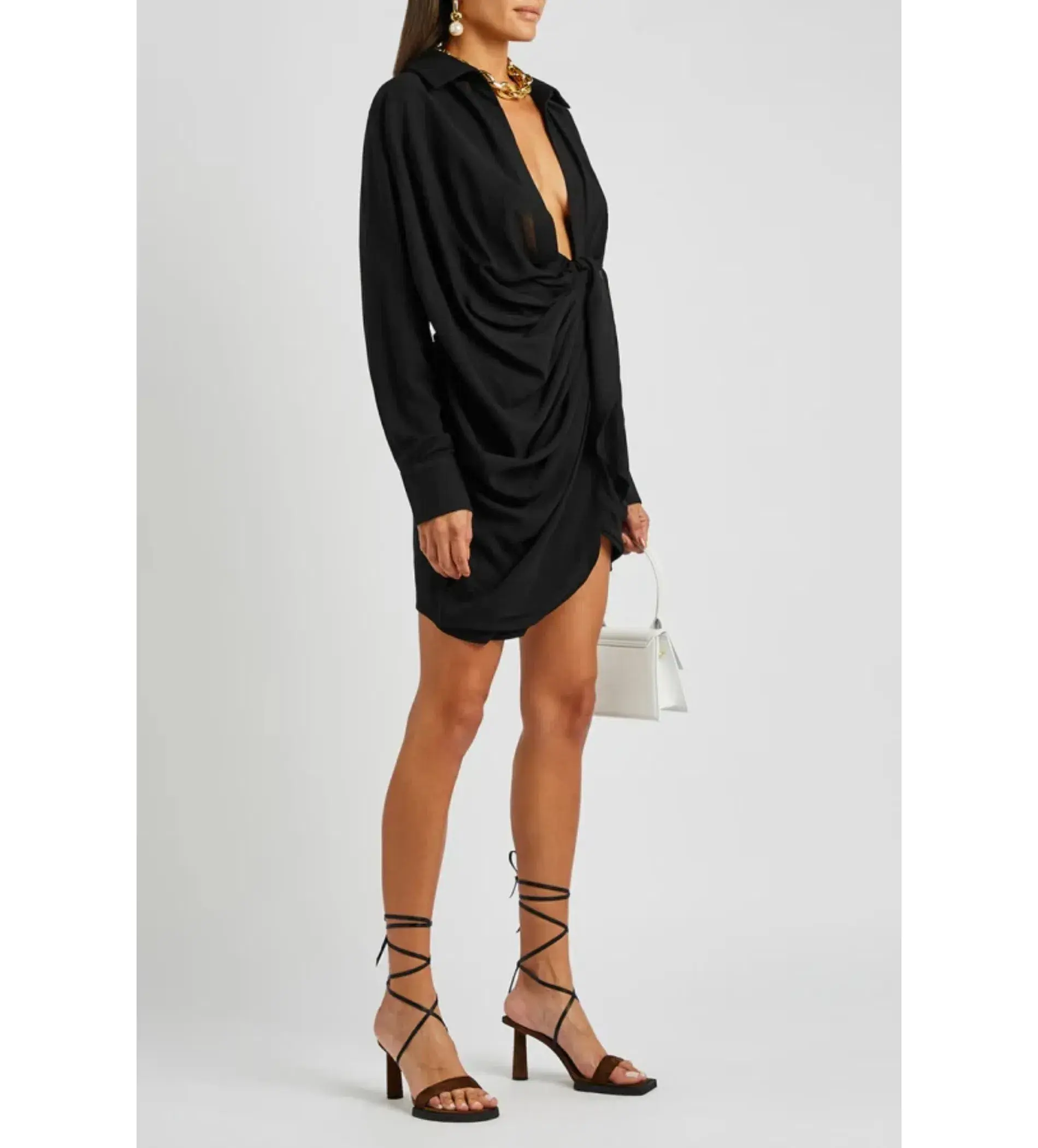 Jacquemus Bahia Shirt Dress Black Size 8 - Image 1