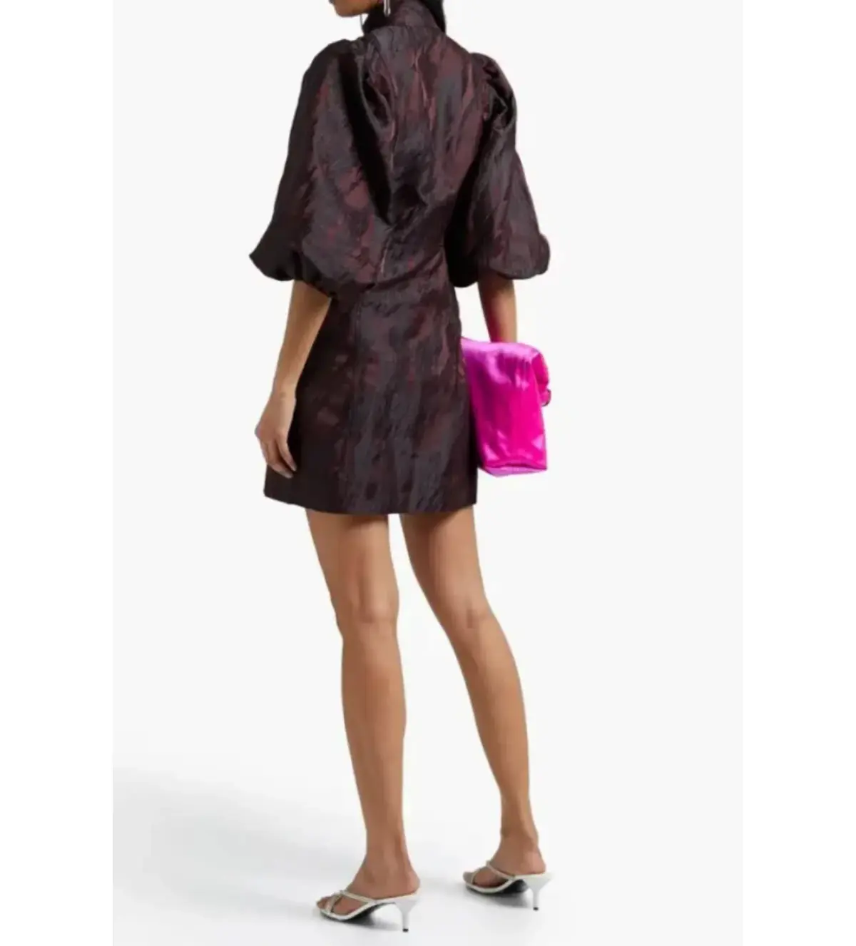 Ganni Jacquard Mini Dress Multi Size UK 10 - Image 3