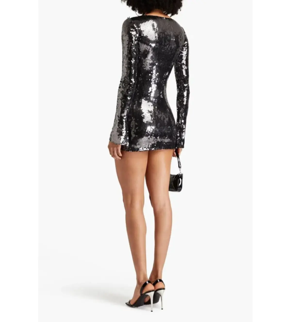 16ARLINGTON Solaria Mini Dress Anthracite Sequin Size UK 10 - Image 2