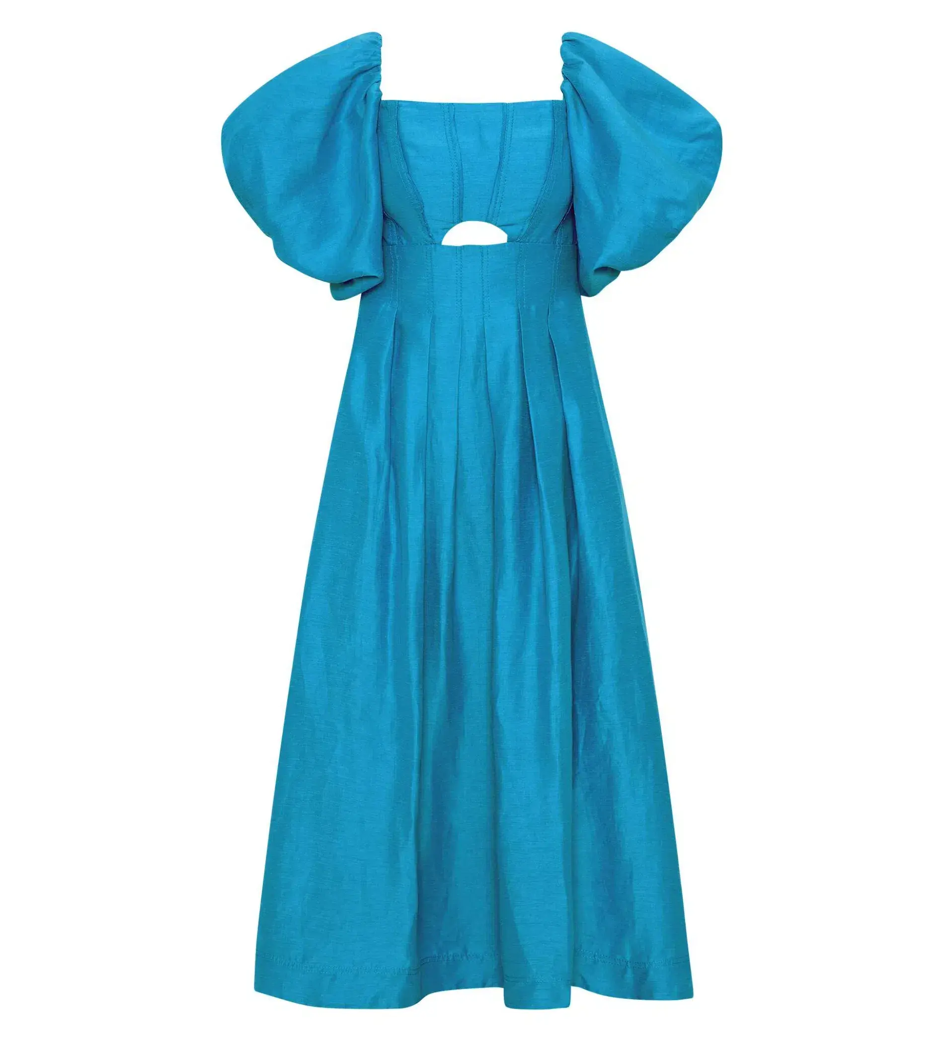 Aje Eugenie Off Shoulder Midi Dress in Azure Blue Size UK 12 - Image 5