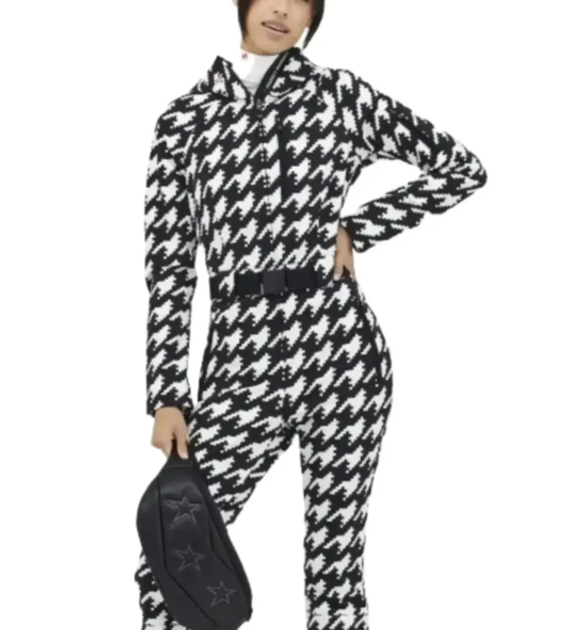 Perfect Moment Houndstooth Ski Suit Print Size UK 12 - Image 5