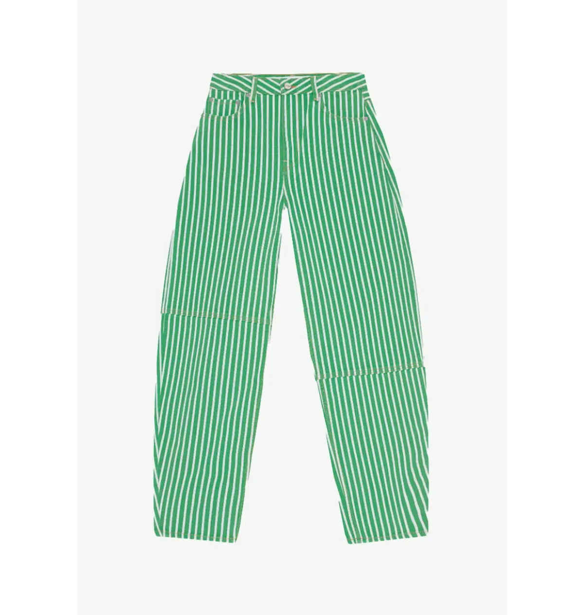 Ganni Denim Stary Jeans Green Stripe Size UK 12 - Image 3