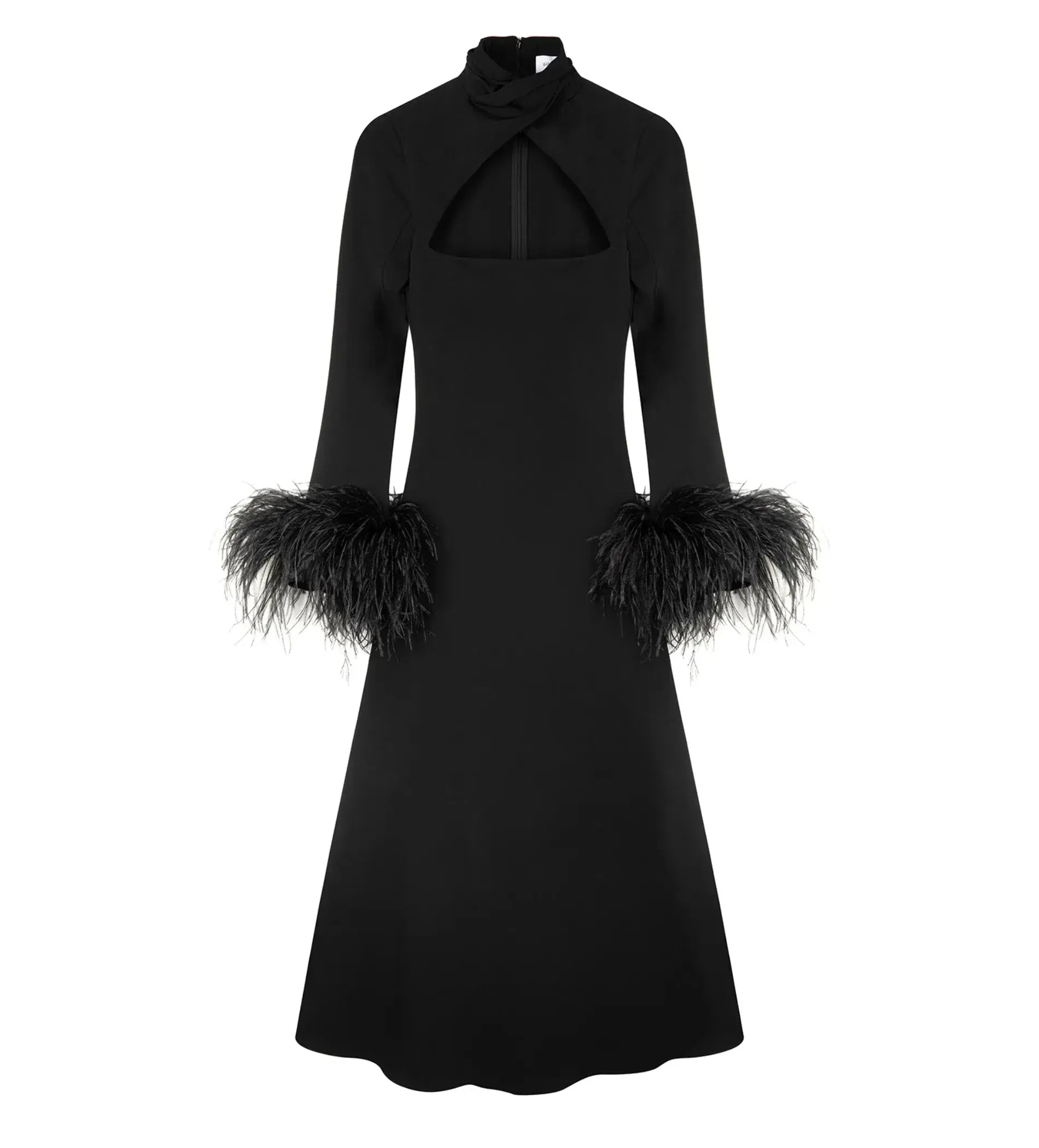 16ARLINGTON Odessa Midi Dress Black Size UK 10 - Image 4