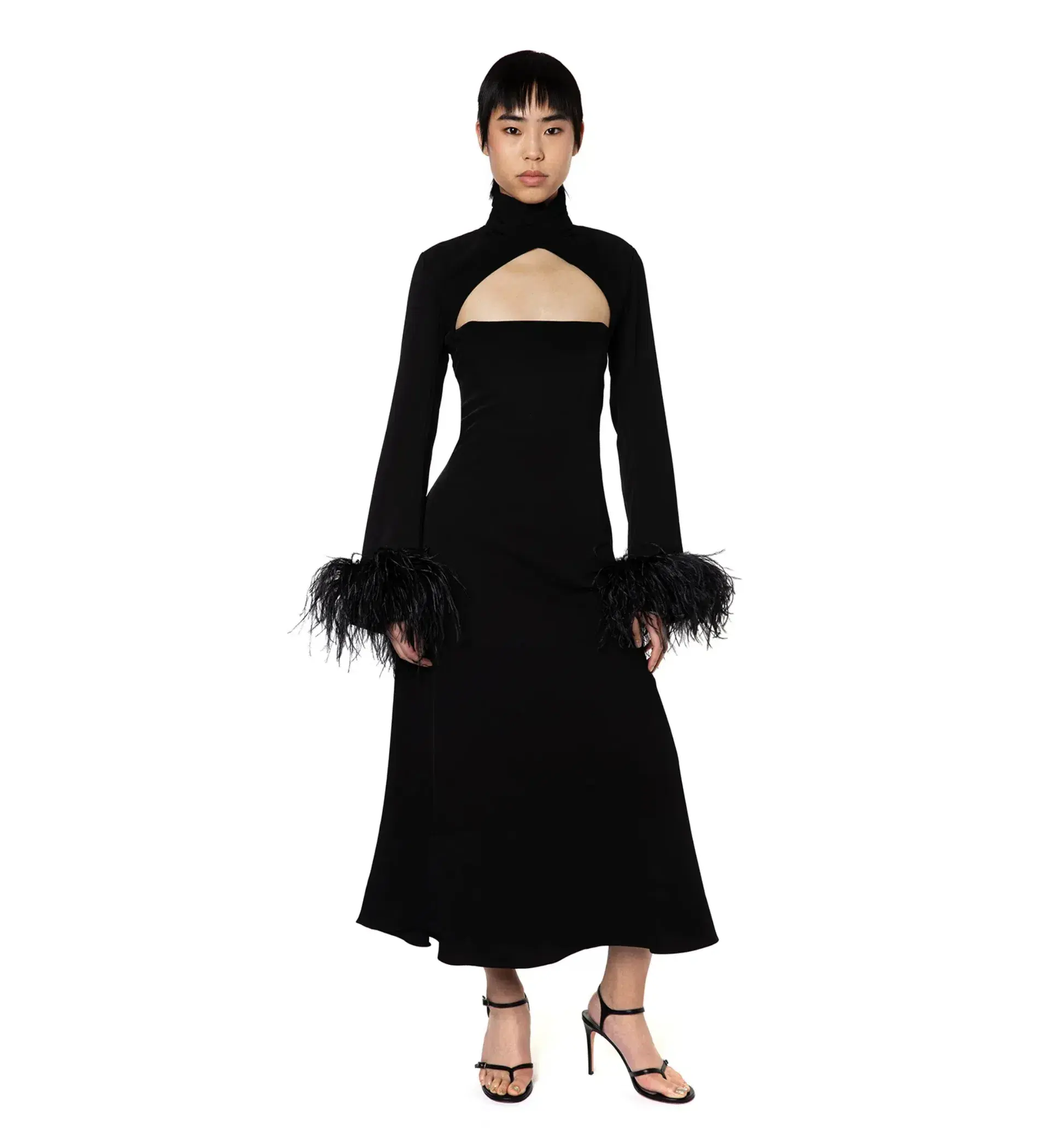 16ARLINGTON Odessa Midi Dress Black Size UK 10 - Image 1