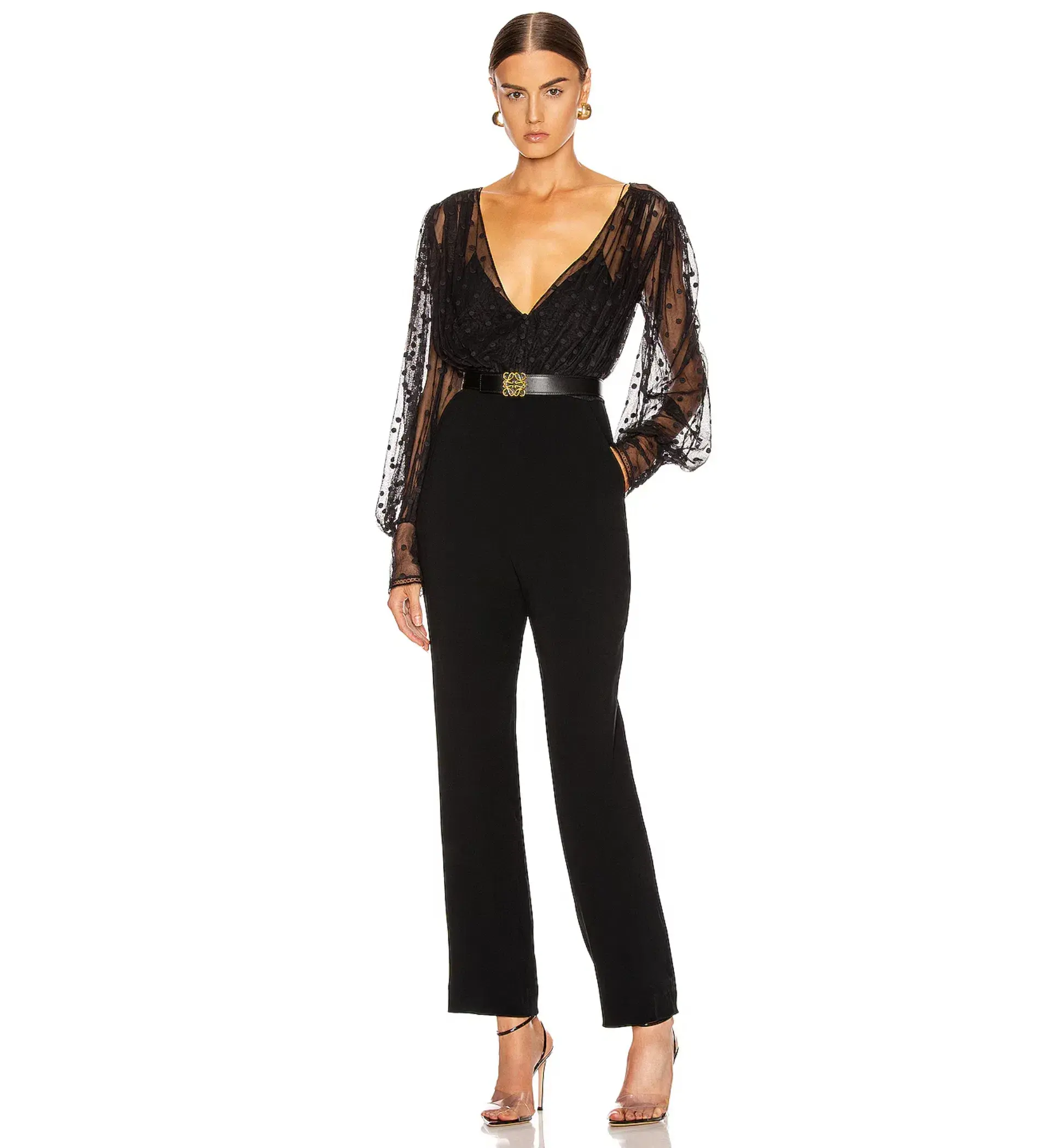 Saloni Bernadette Jumpsuit Black Size UK 12  - Image 1