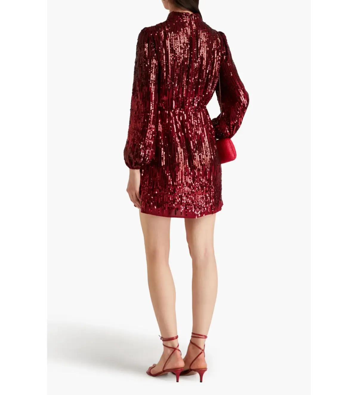 RIXO  Samantha Mini dress in Burgundy  Size UK 14 - Image 4