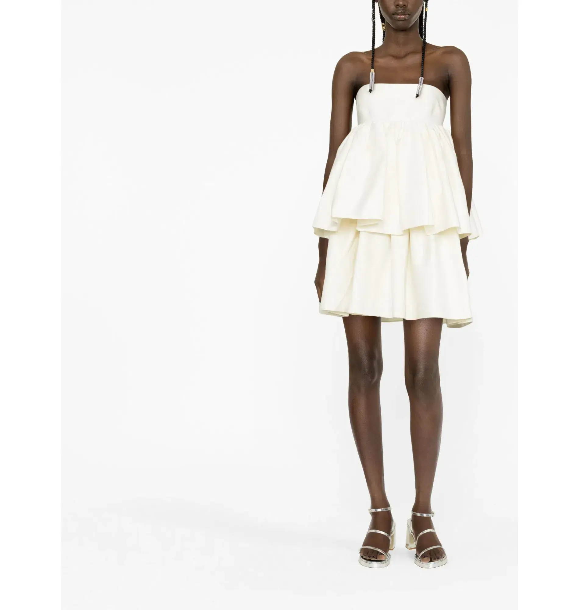 Rotate By Birger Christensen Carmina Tiered Mini Dress White Size 12 - Image 1