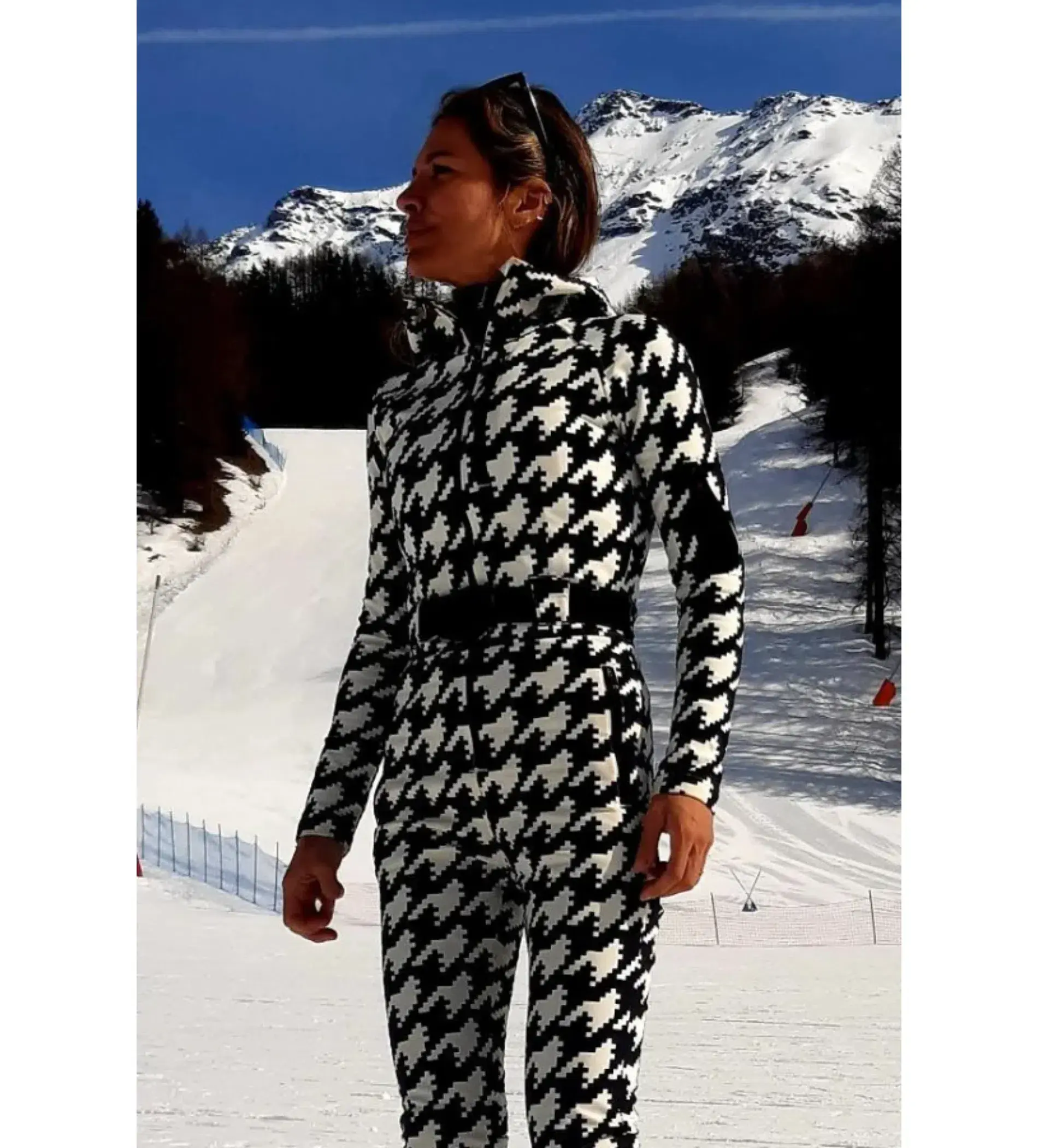 Perfect Moment Houndstooth Ski Suit Print Size UK 12 - Image 6