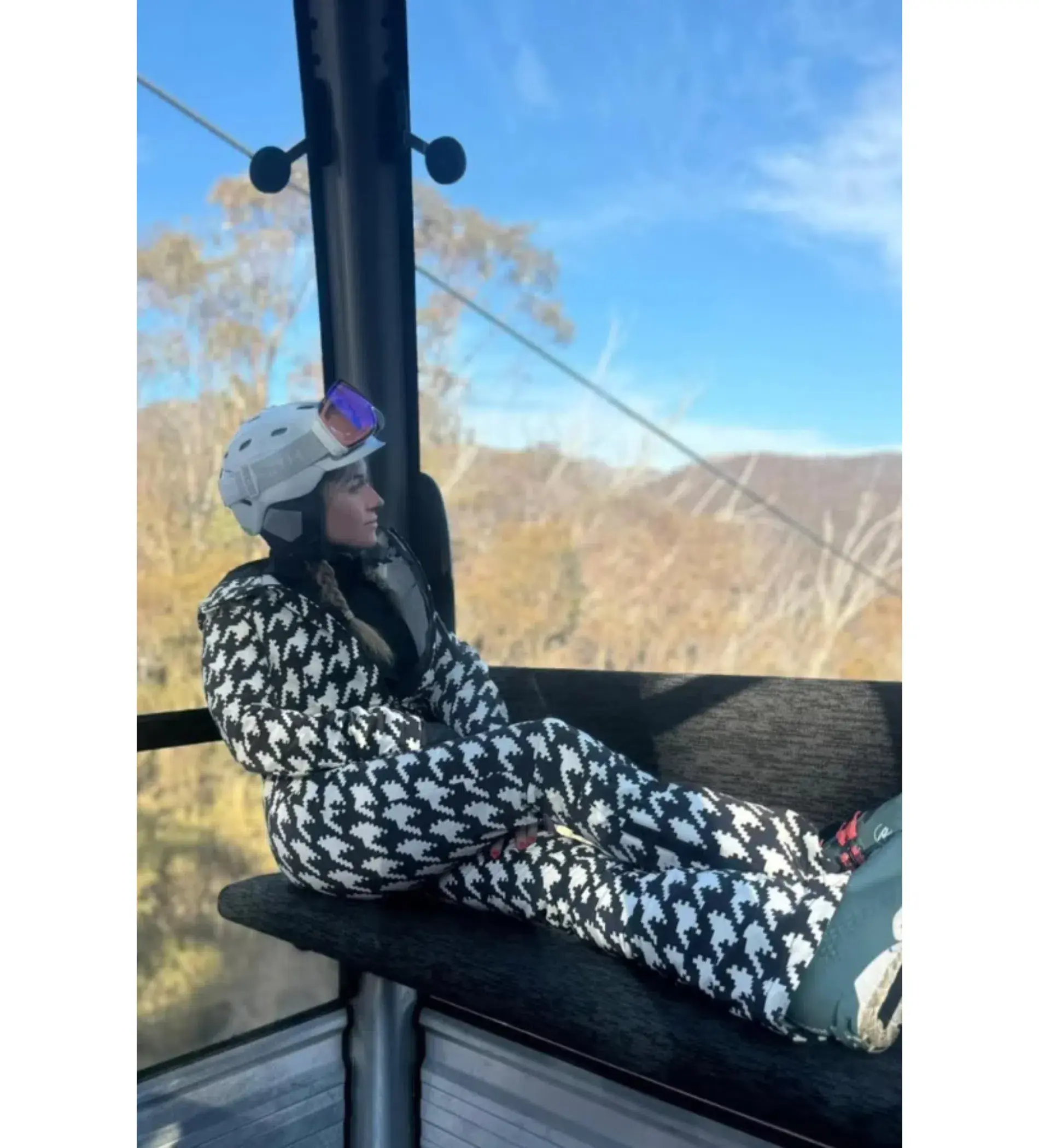 Perfect Moment Houndstooth Ski Suit Print Size UK 12 - Image 2
